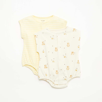 Set of 2 Rompers YELLOW