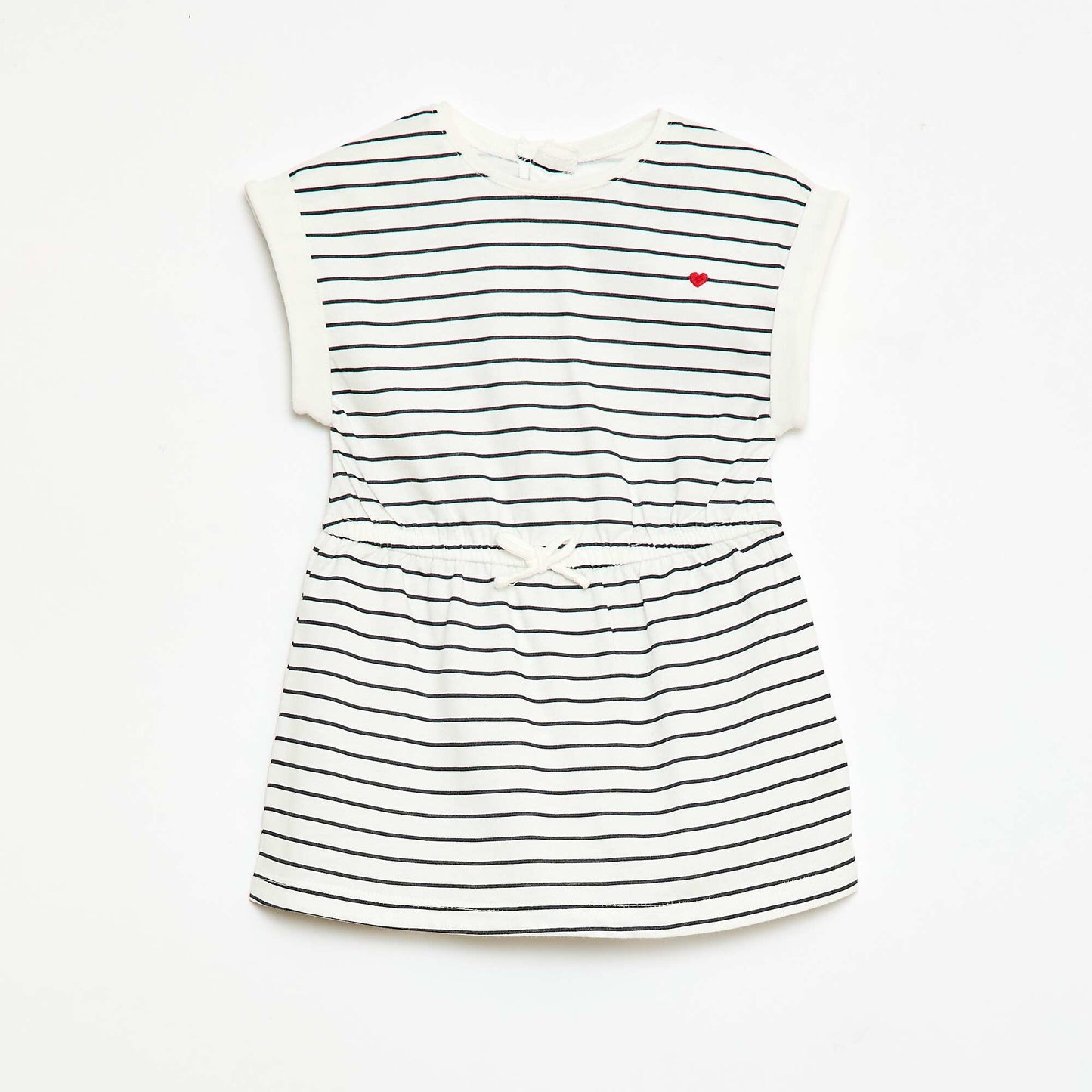 Short-Sleeved Cotton Jersey Dress WHITE