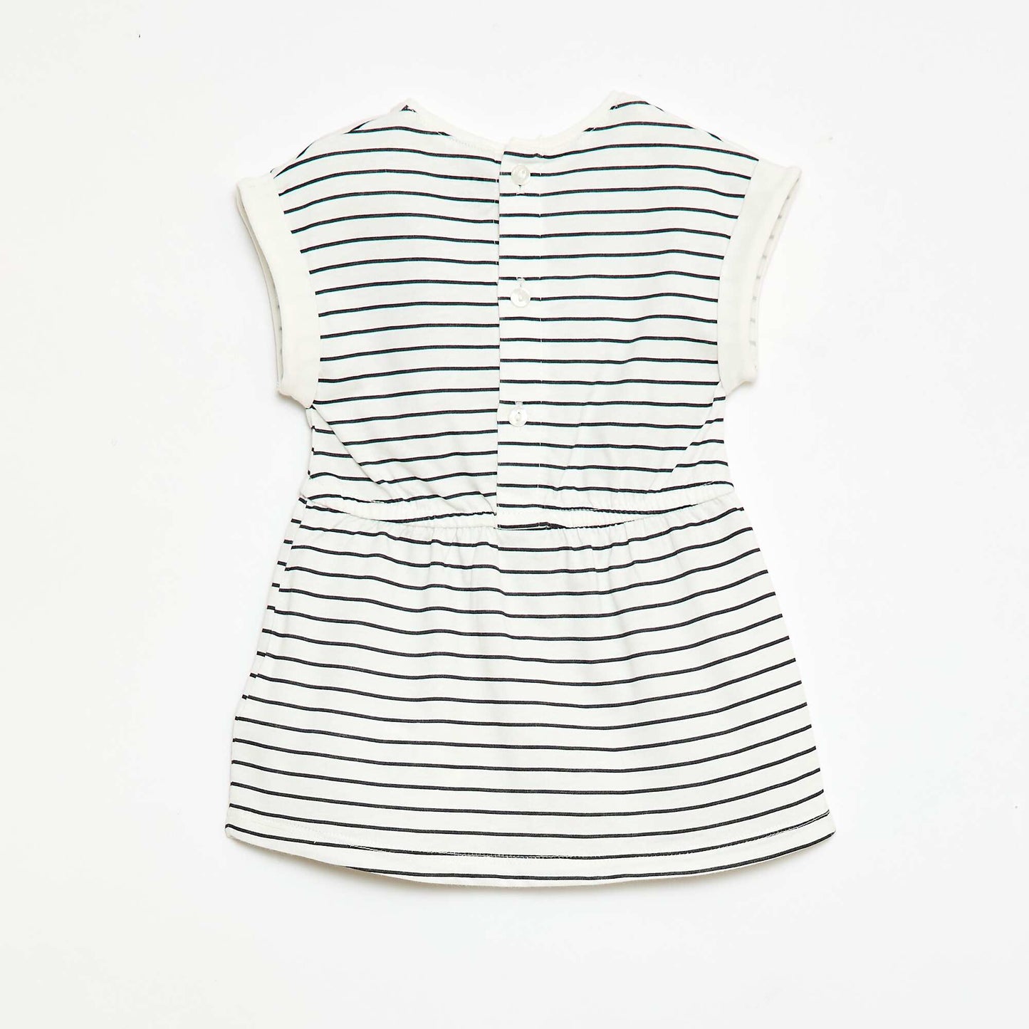 Short-Sleeved Cotton Jersey Dress WHITE