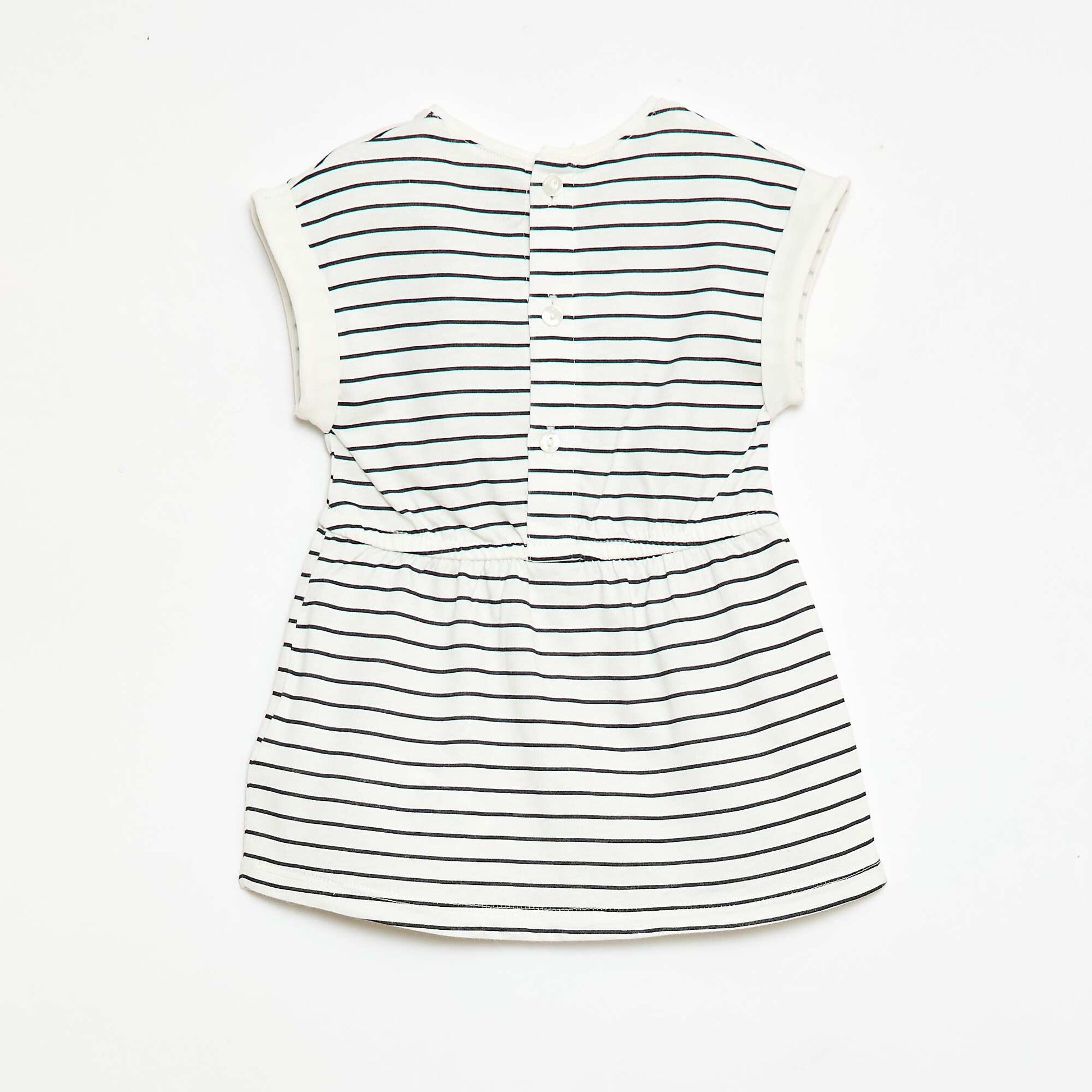 Short-Sleeved Cotton Jersey Dress WHITE