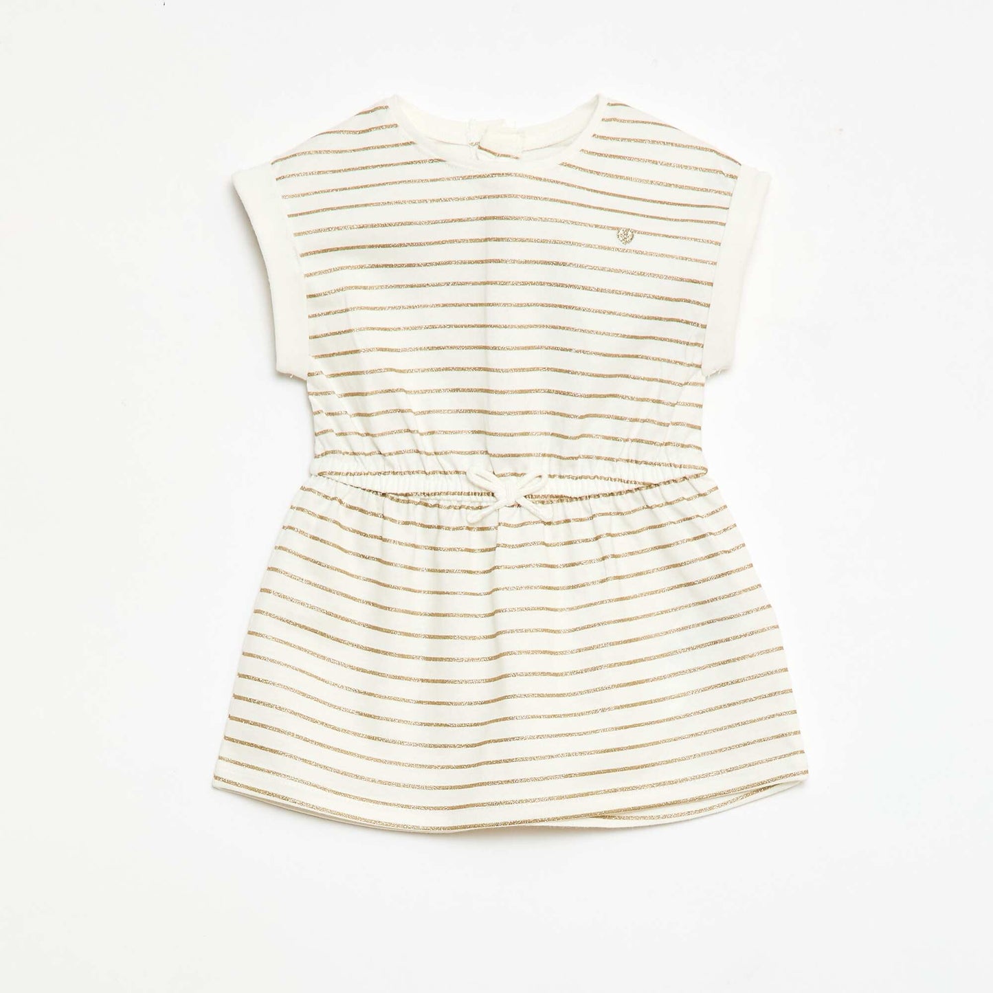 Short-Sleeved Cotton Jersey Dress WHITE
