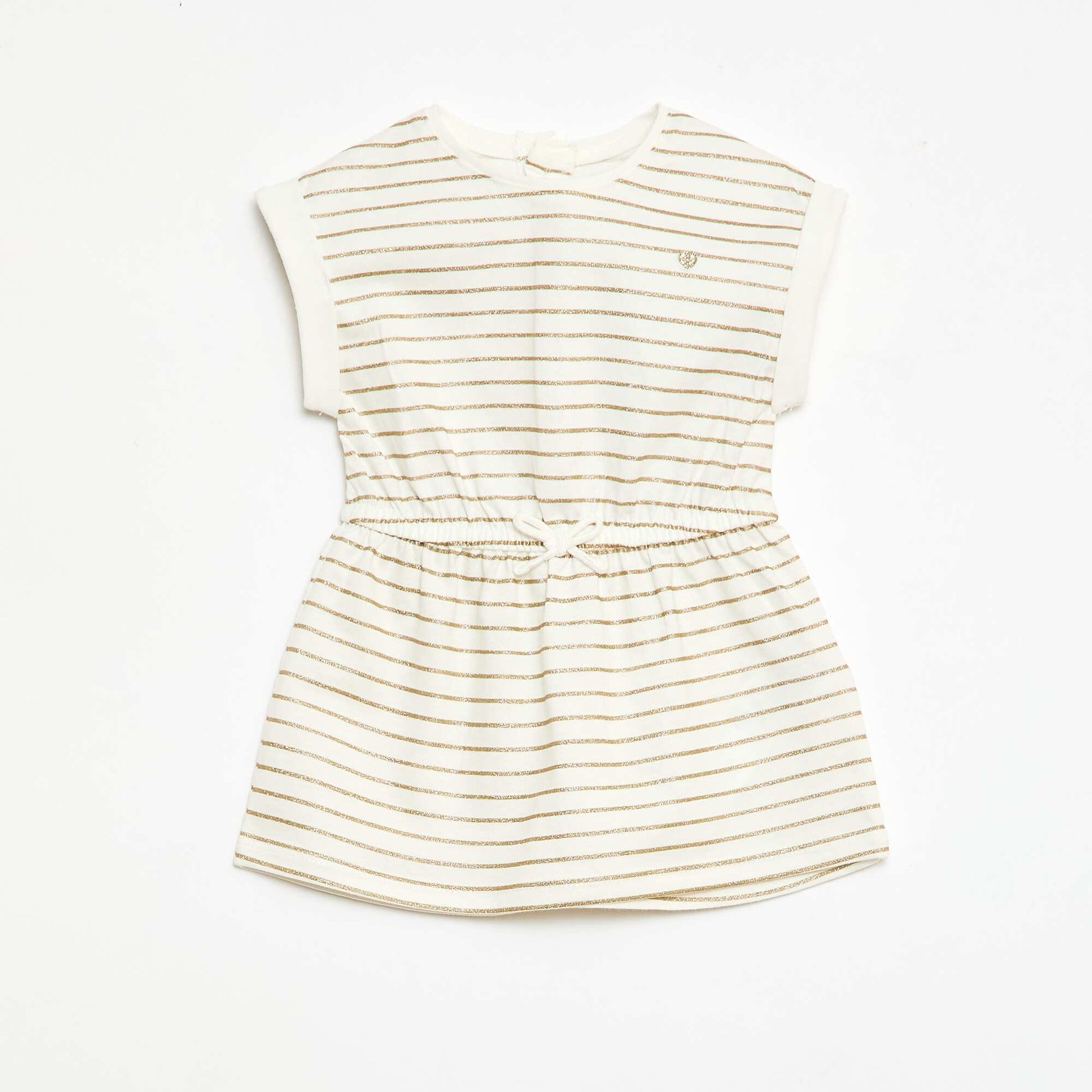 Short-Sleeved Cotton Jersey Dress WHITE