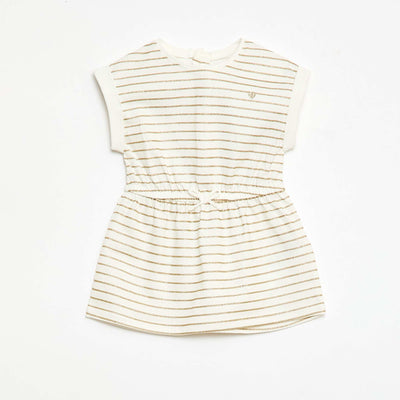 Short-Sleeved Cotton Jersey Dress WHITE