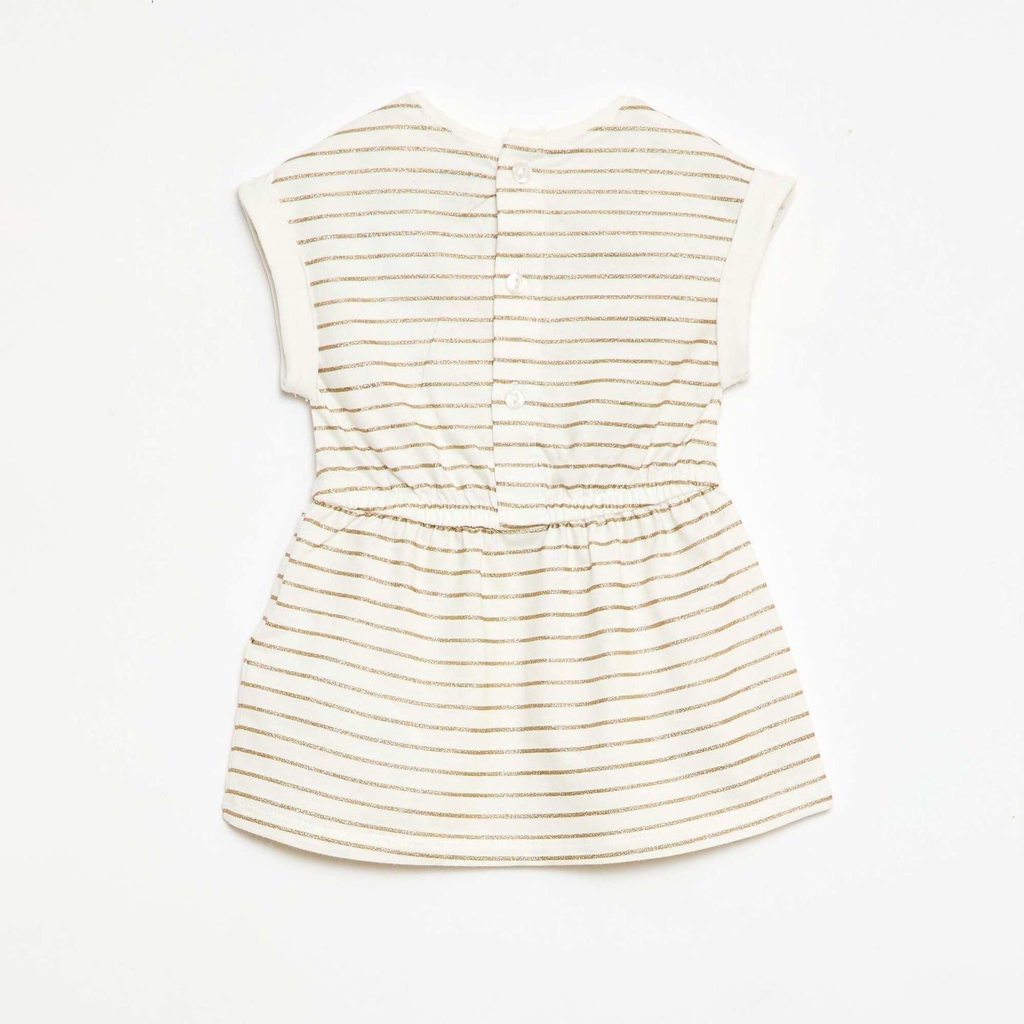 Short-Sleeved Cotton Jersey Dress WHITE
