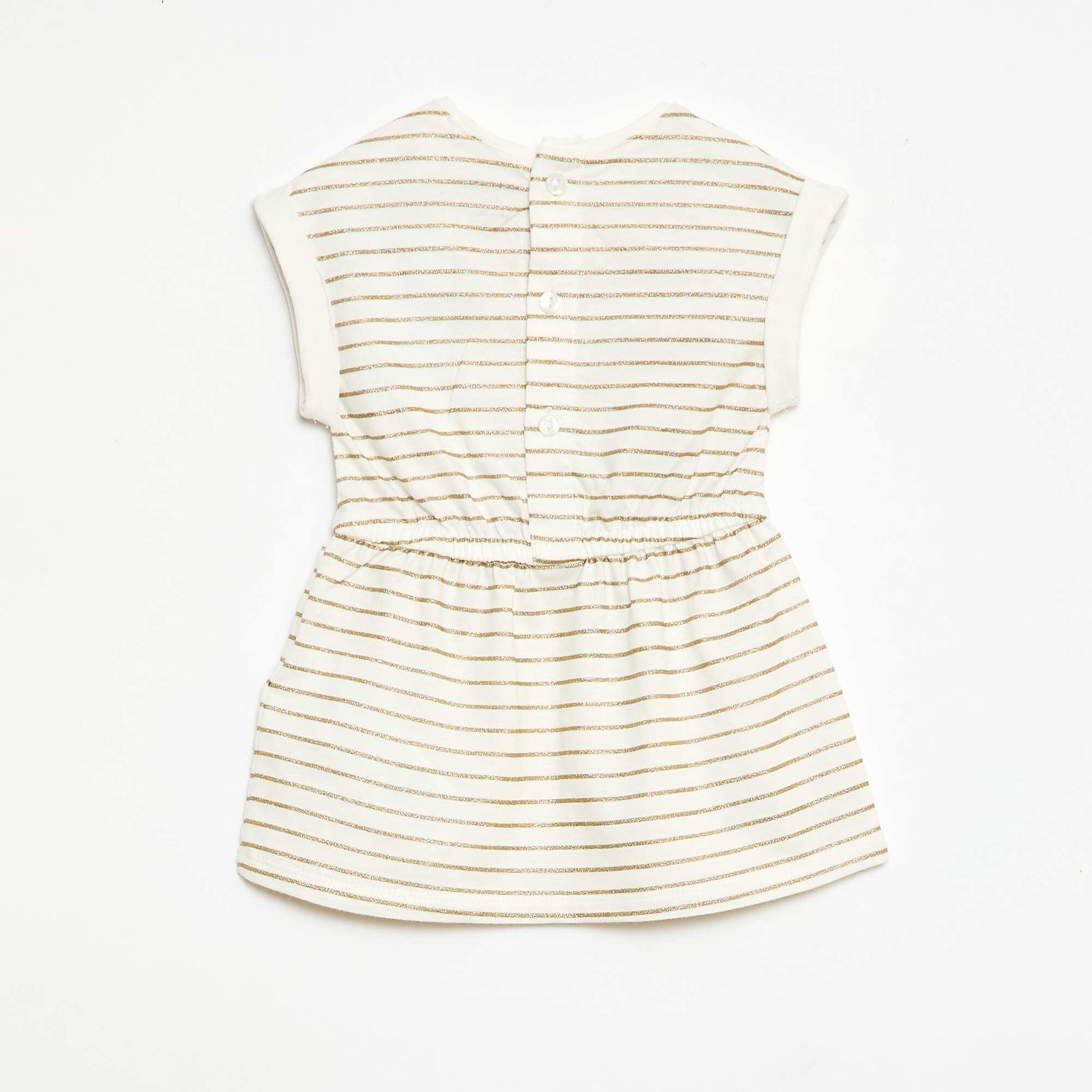 Short-Sleeved Cotton Jersey Dress WHITE