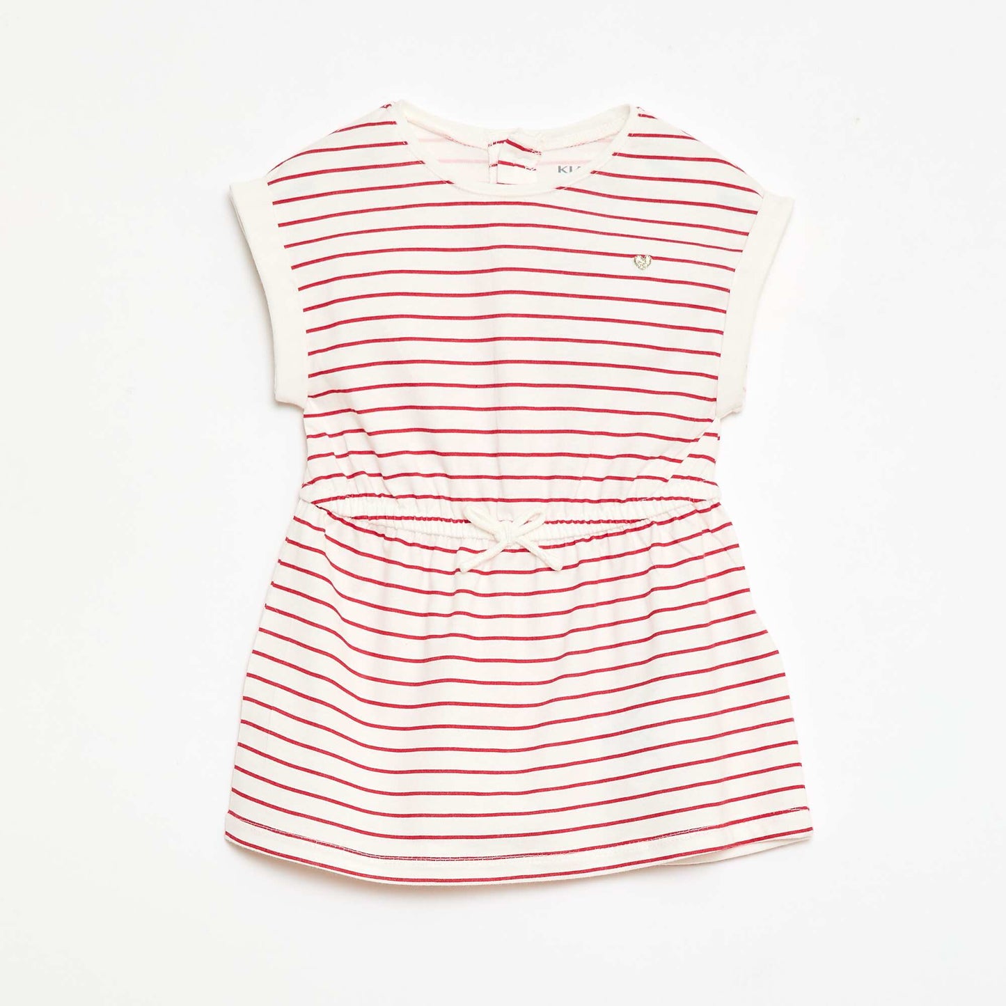 Short-Sleeved Cotton Jersey Dress WHITE