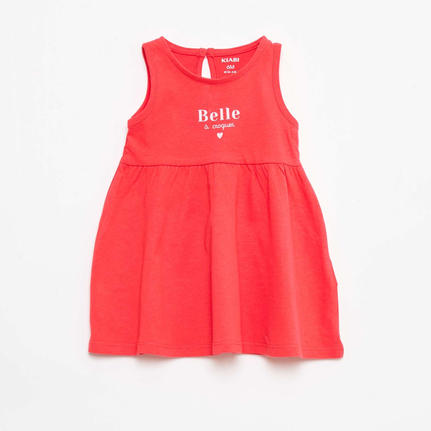 Sleeveless dress with message RED