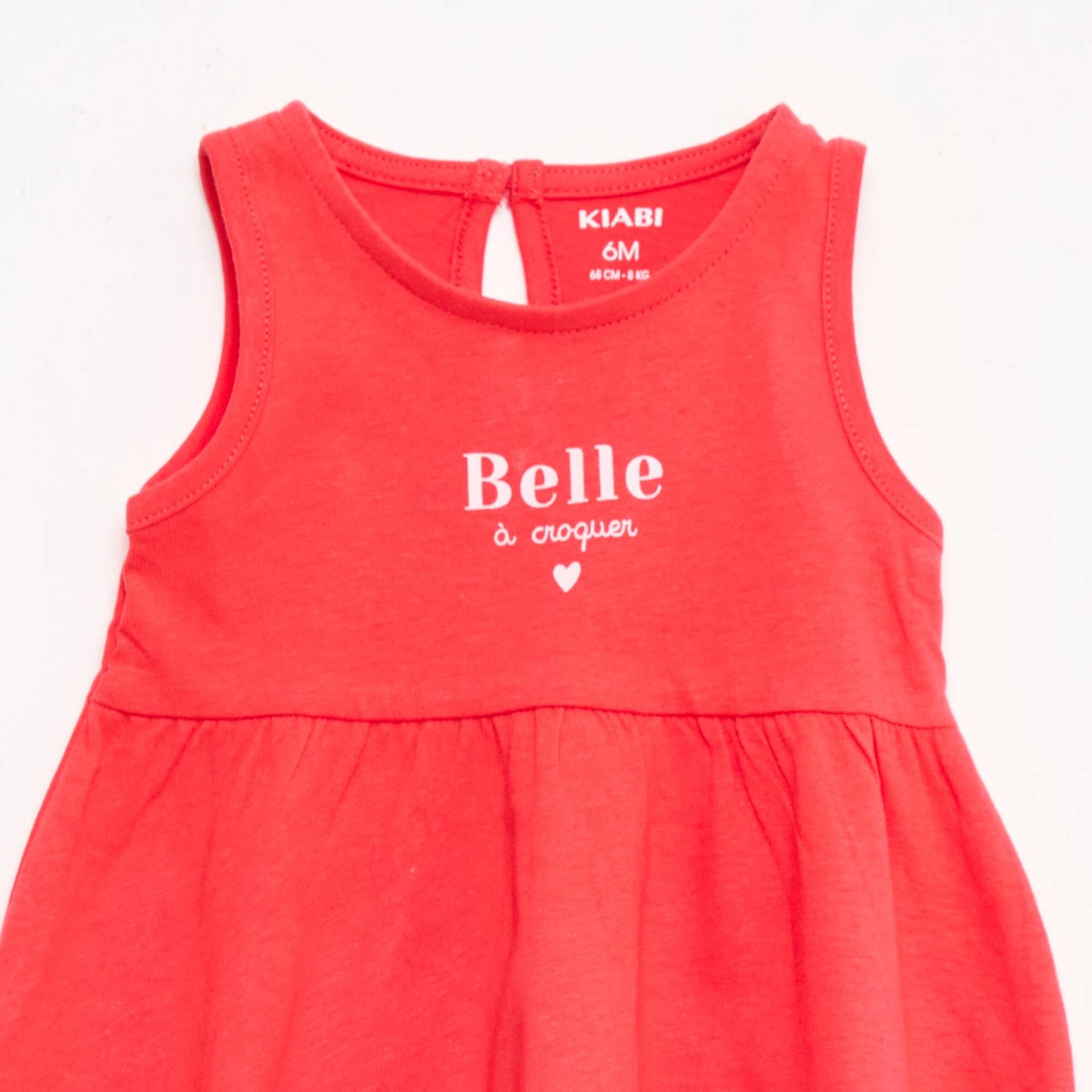 Sleeveless dress with message RED
