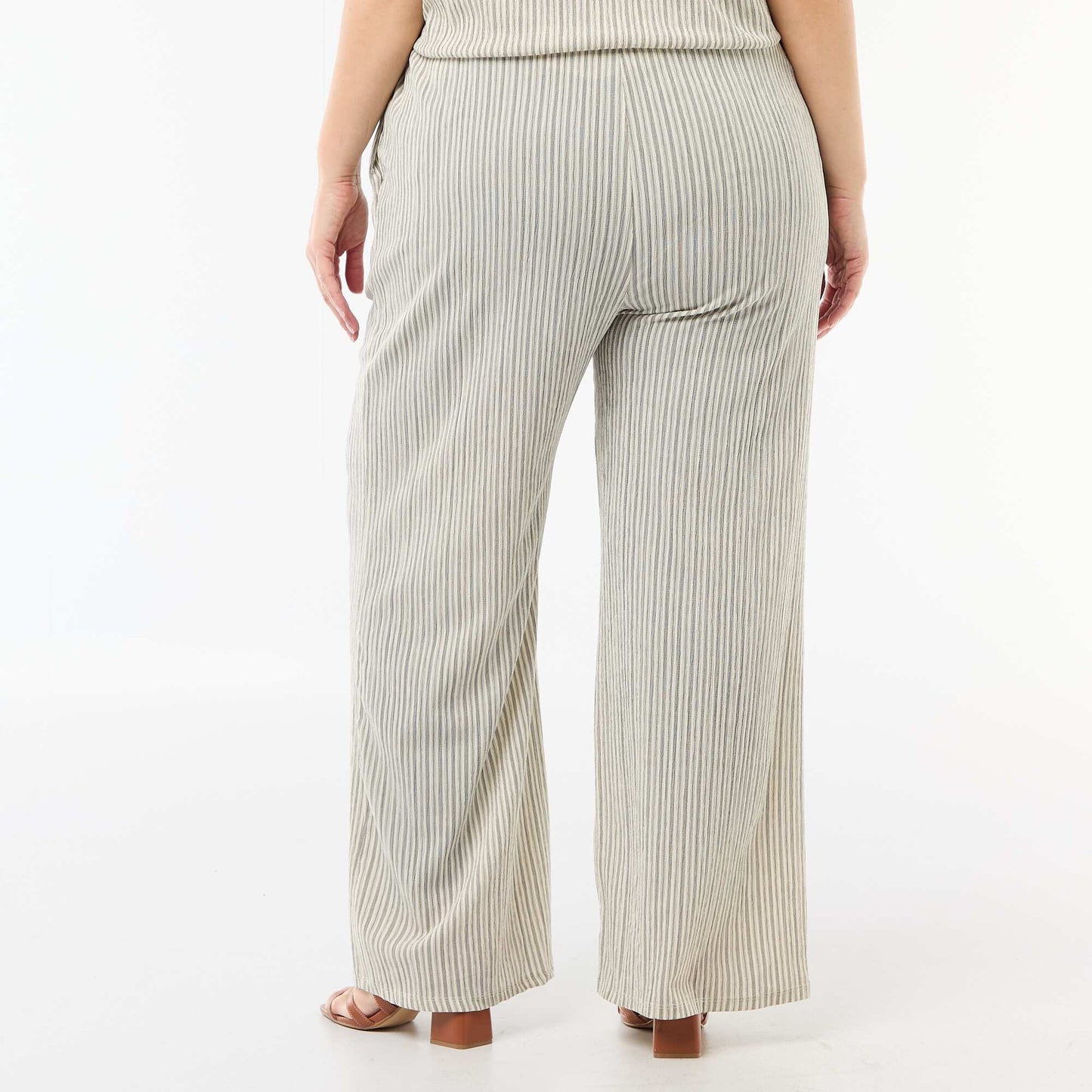 Wide-Leg Crepe Knit Pants WHITE