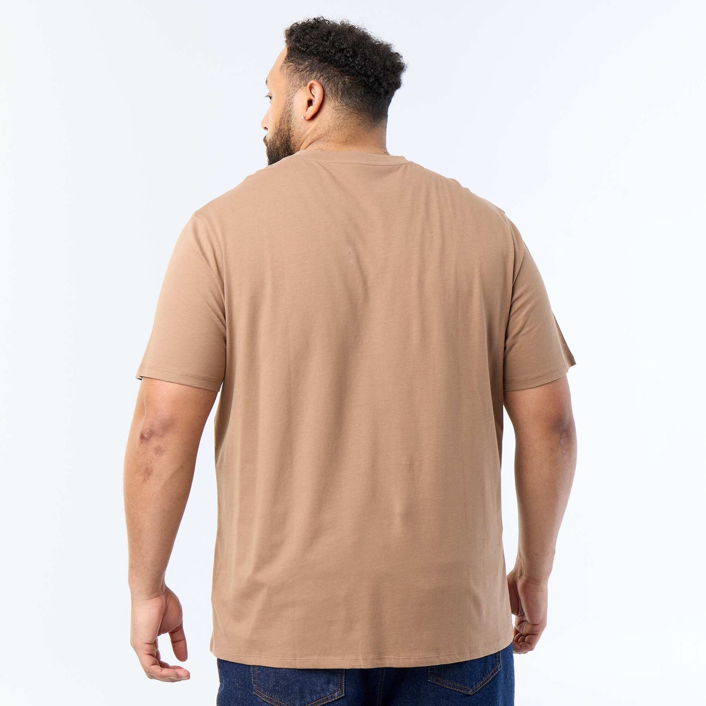 Short-Sleeve Jersey Knit T-Shirt BROWN