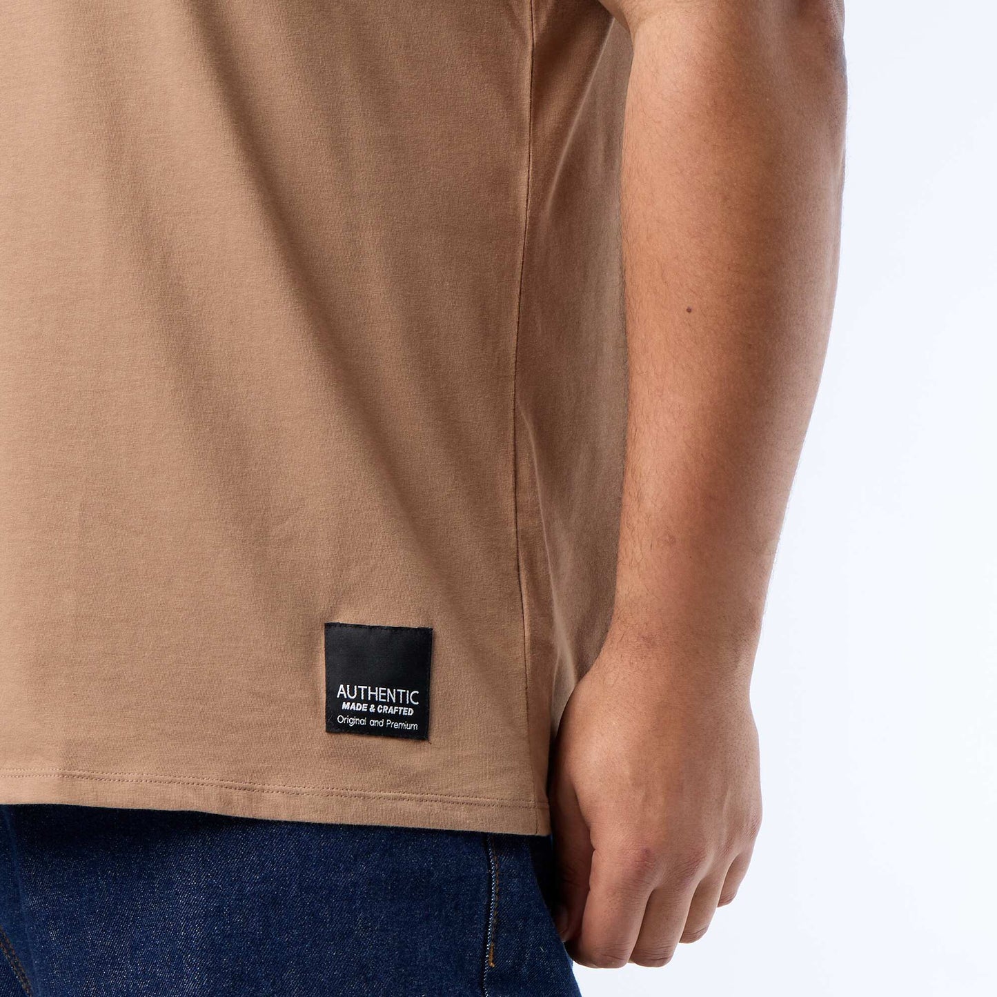 Short-Sleeve Jersey Knit T-Shirt BROWN