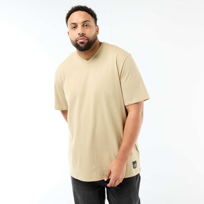 Short-Sleeve Jersey Knit T-Shirt BEIGE