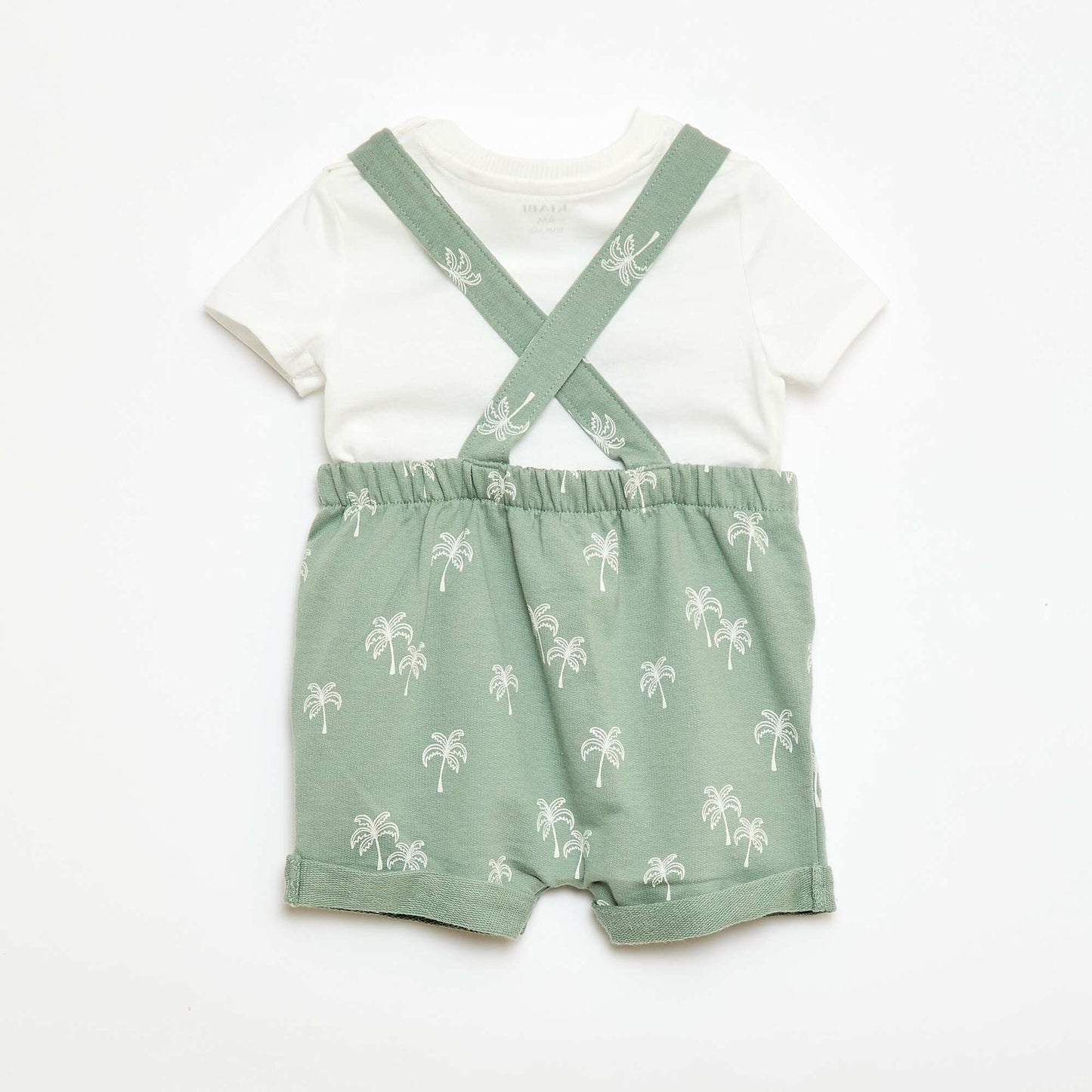 2-Piece T-shirt and Short Overalls Set GREEN