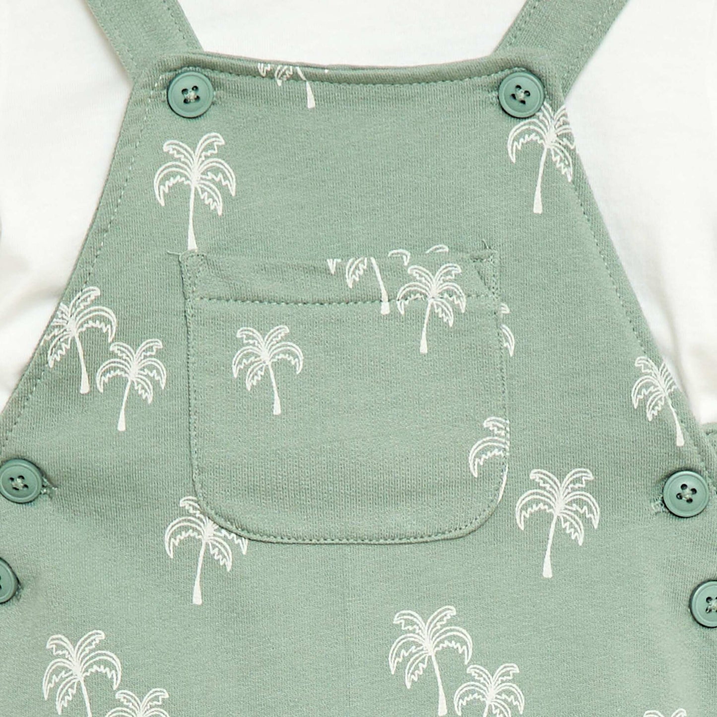 2-Piece T-shirt and Short Overalls Set GREEN
