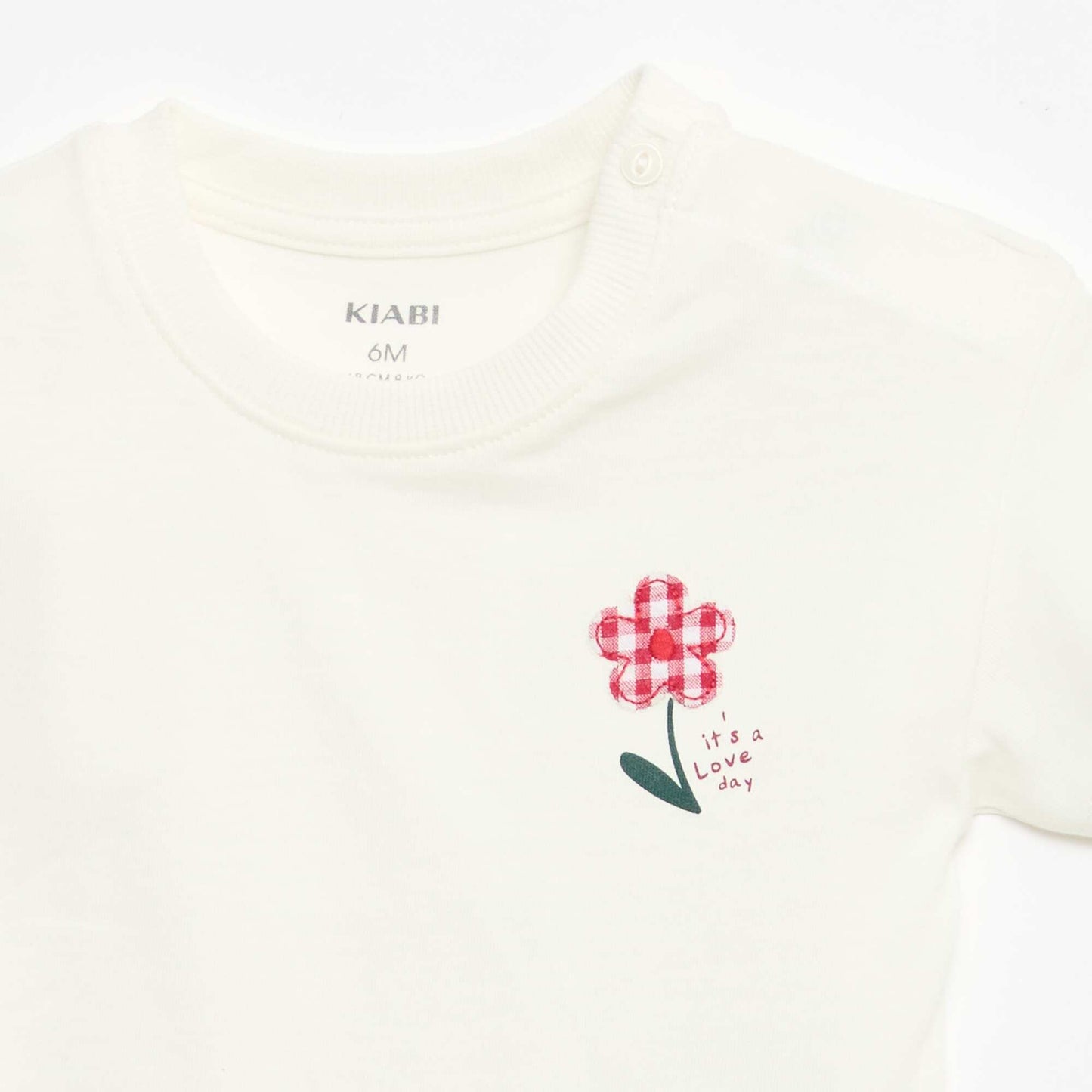 Short-sleeved cotton jersey T-shirt with chest patch RED