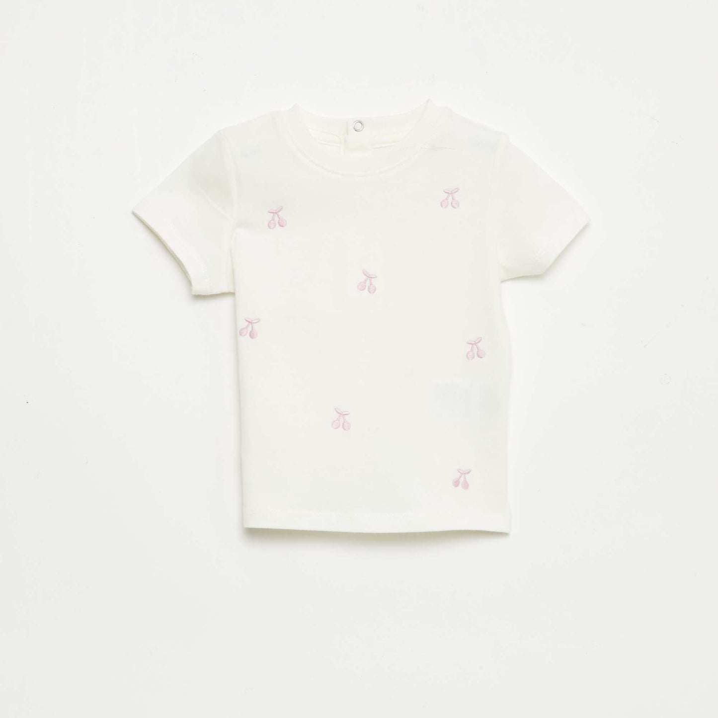 Short-Sleeved T-Shirt with Embroidery WHITE