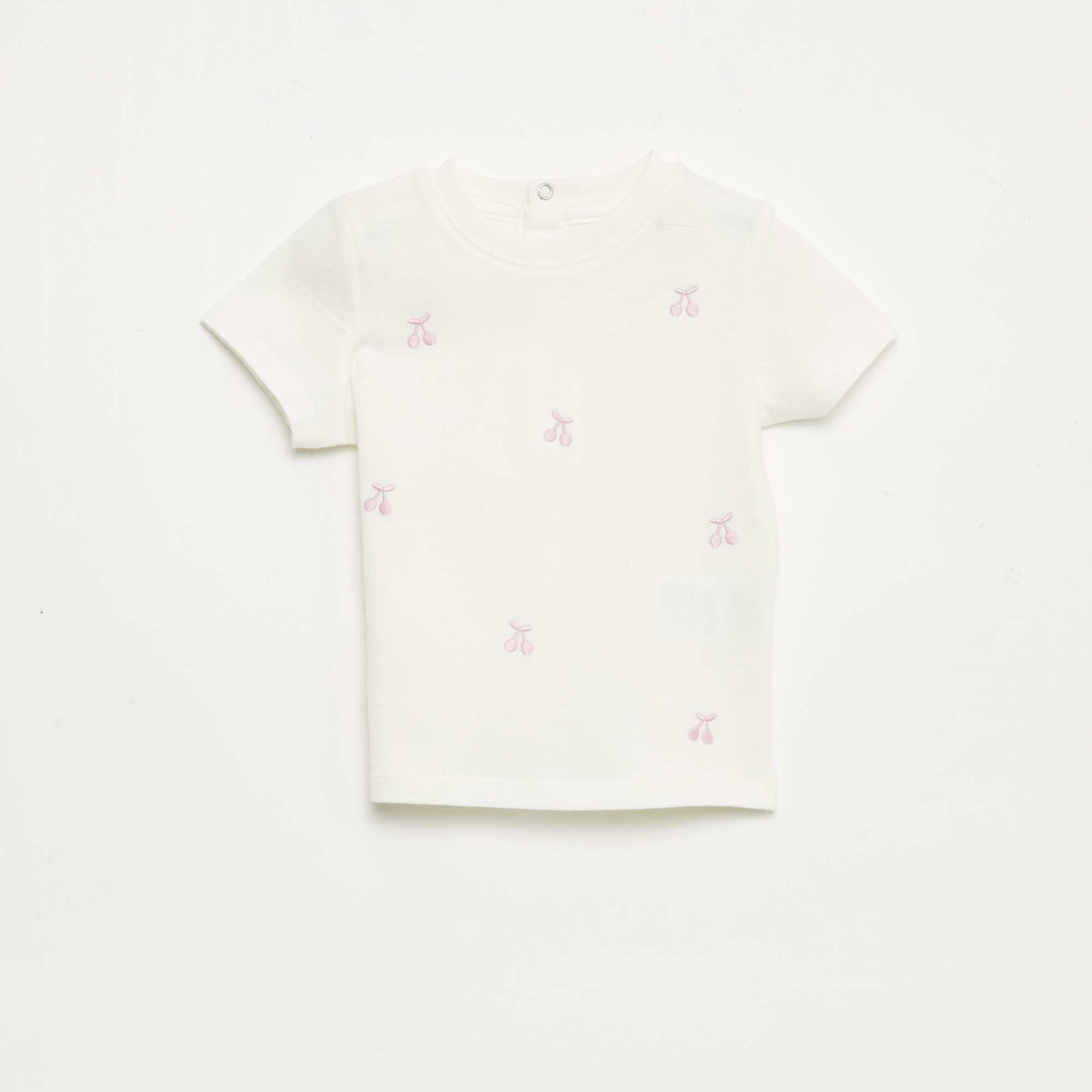 Short-Sleeved T-Shirt with Embroidery WHITE