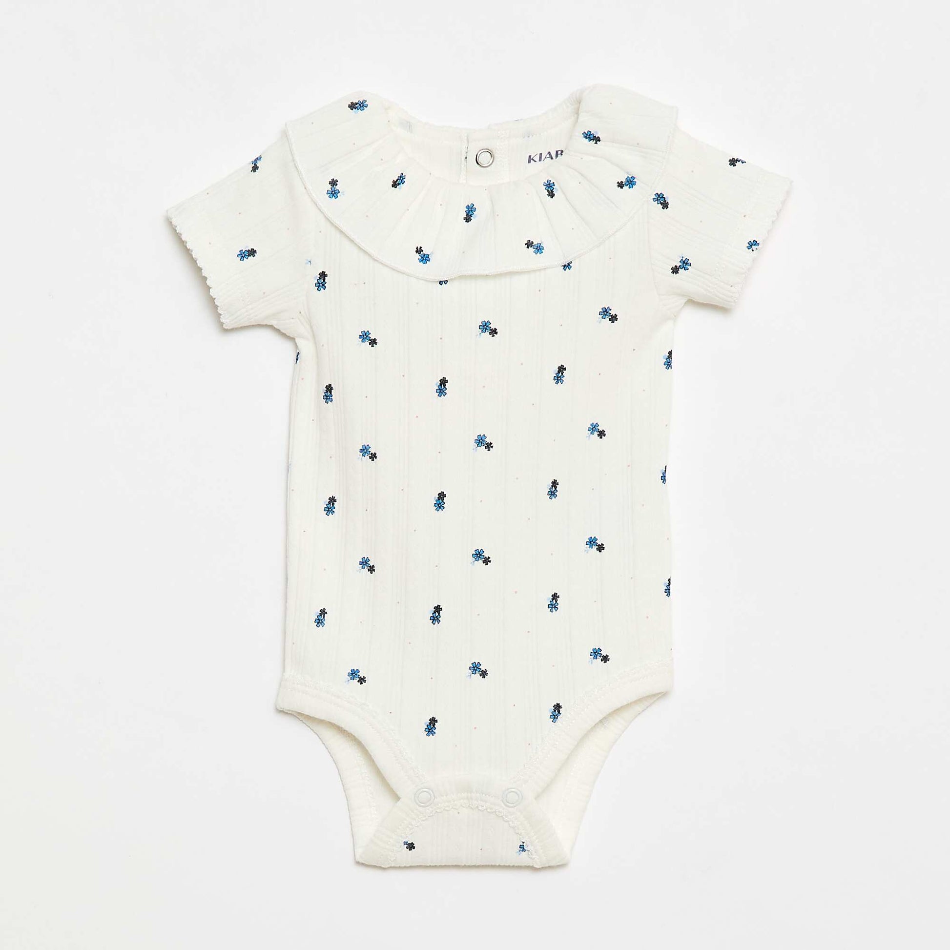 2-Pack of Ruffled Collar Bodysuits WHITE