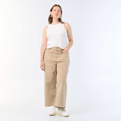 Wide Leg Trousers - Standard Waist BEIGE