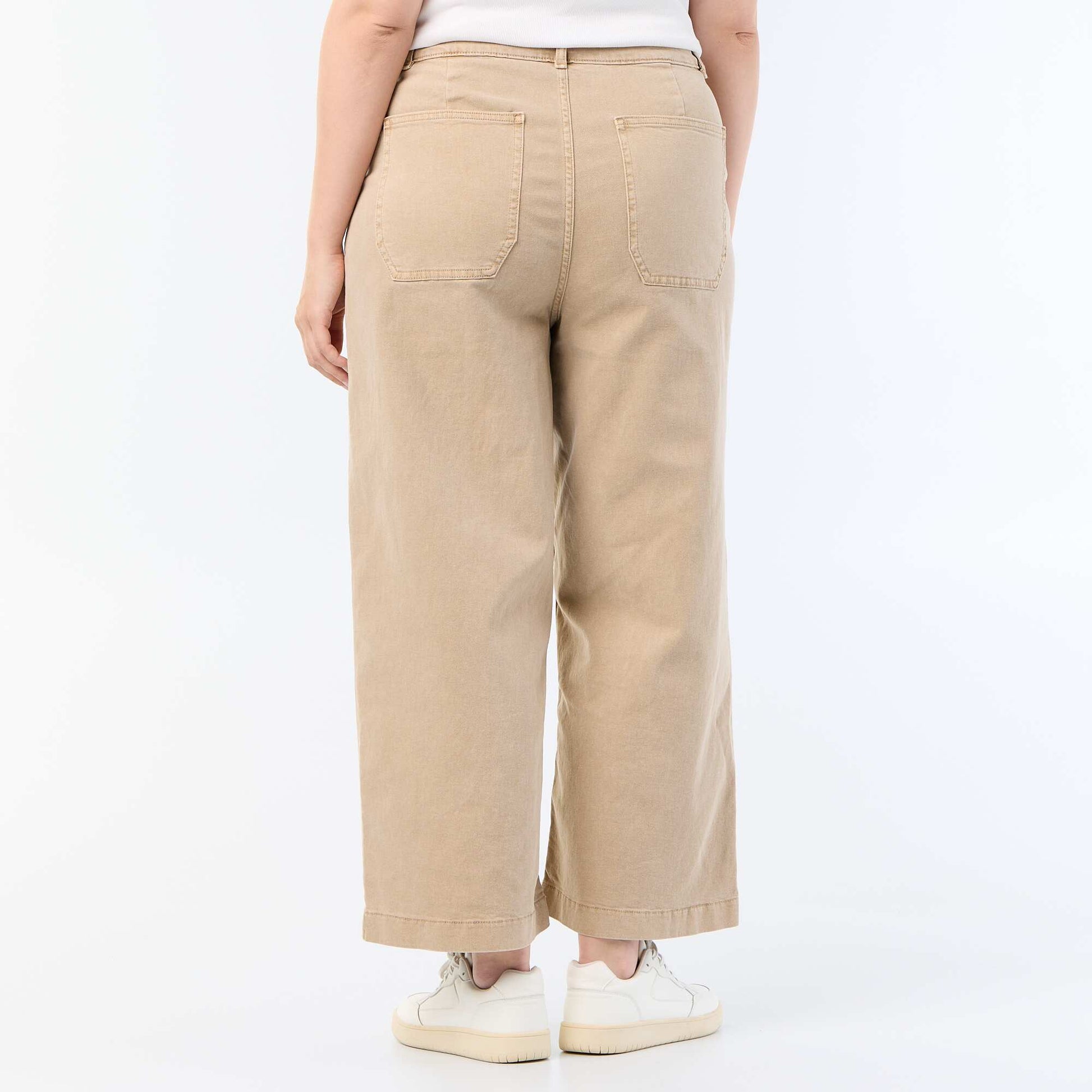 Wide Leg Trousers - Standard Waist BEIGE