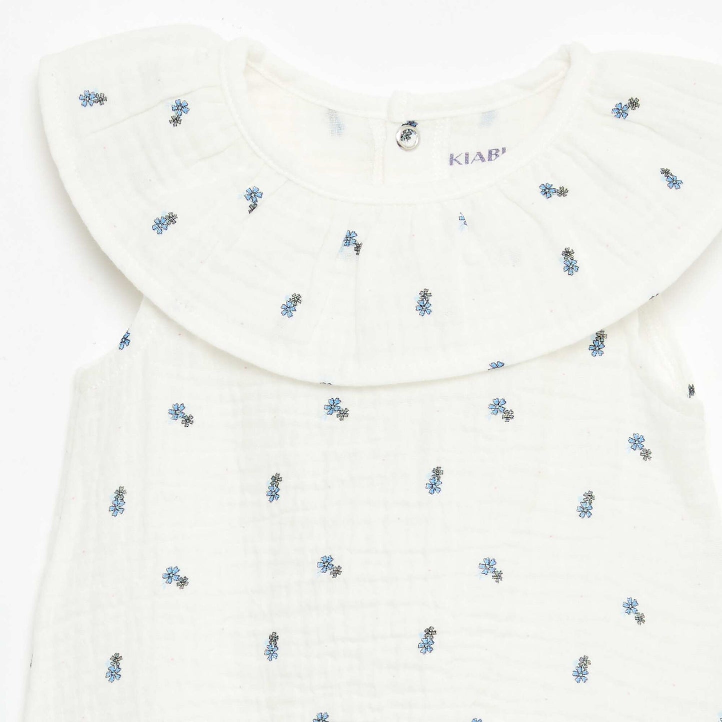 Sleeveless Double Gauze Cotton Romper WHITE