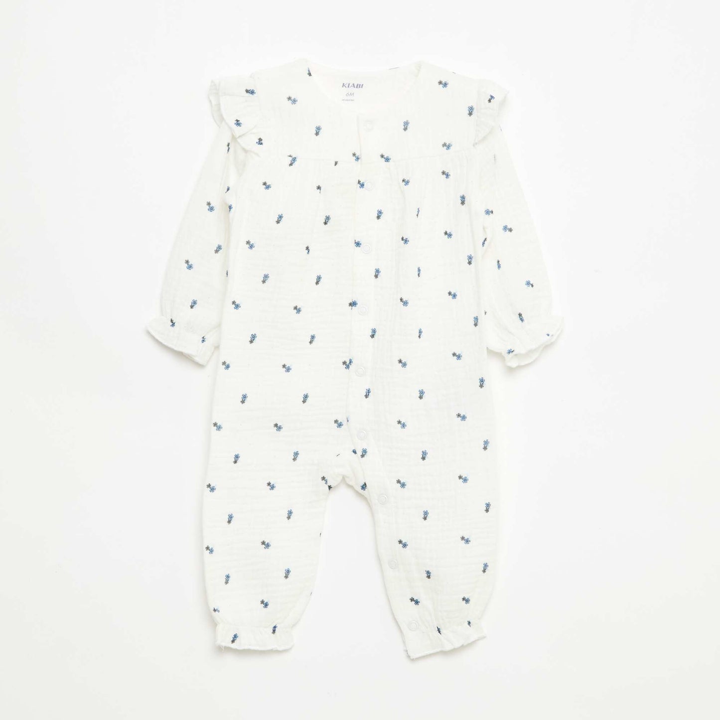 Sleeveless Cotton Double Gauze Sleepsuit WHITE