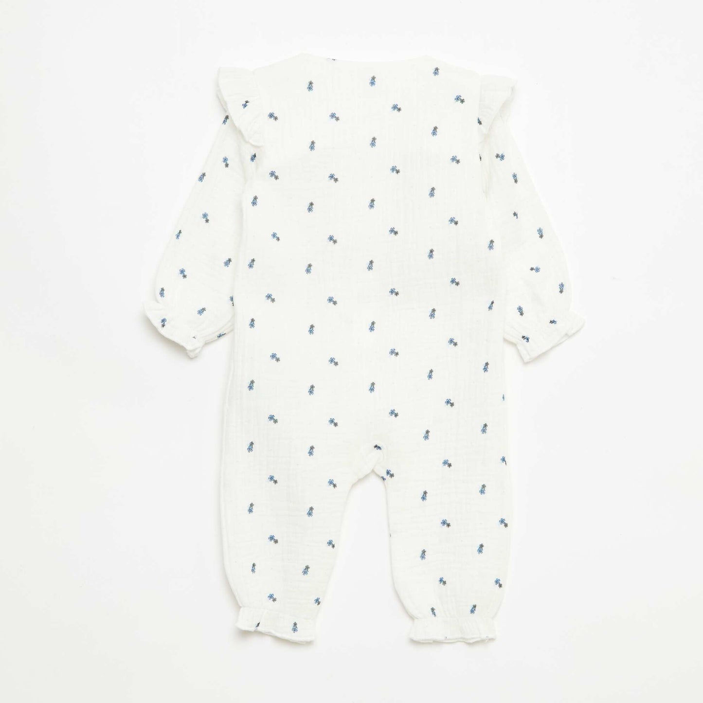 Sleeveless Cotton Double Gauze Sleepsuit WHITE