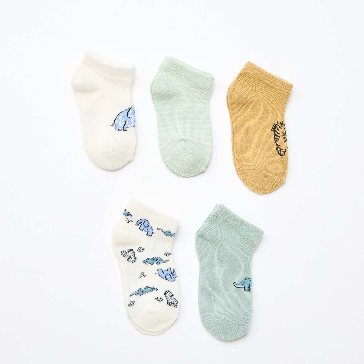 5-Pack of No-Show Socks GREEN