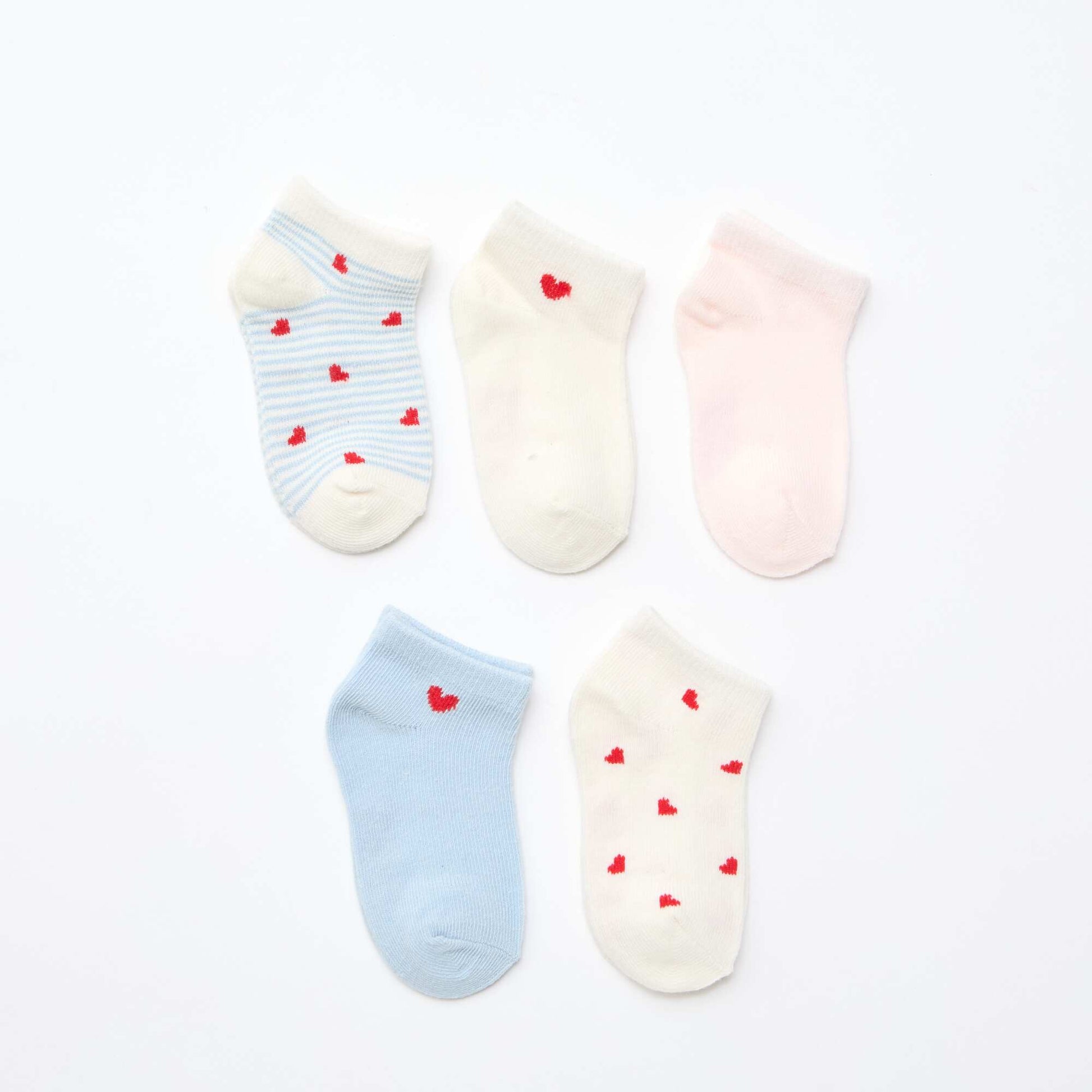 Pack of 5 pairs of invisible socks BLUE