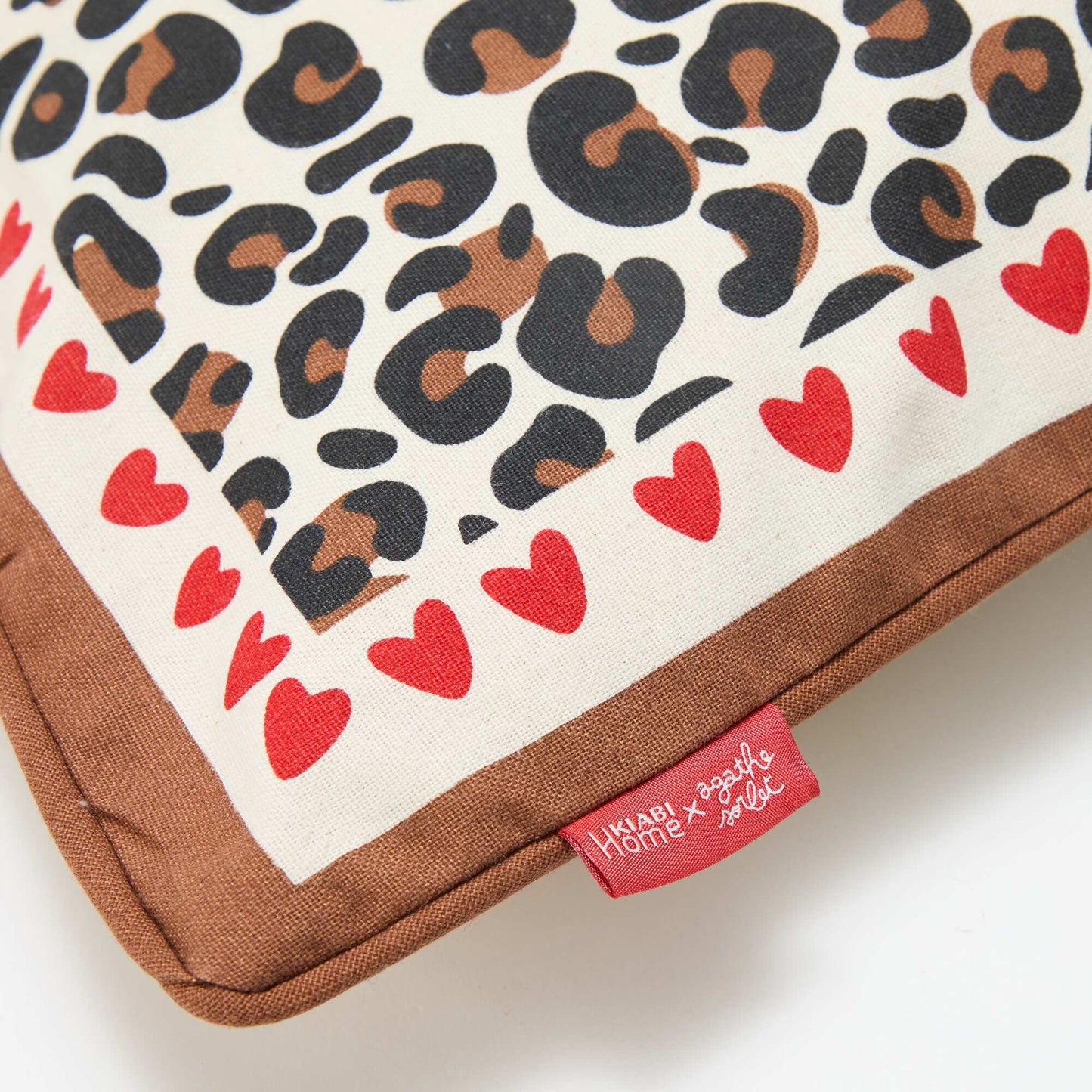 Agathe Sorlet x Kiabi Leopard Print Cushion Cover - 45 x 45 cm WHITE