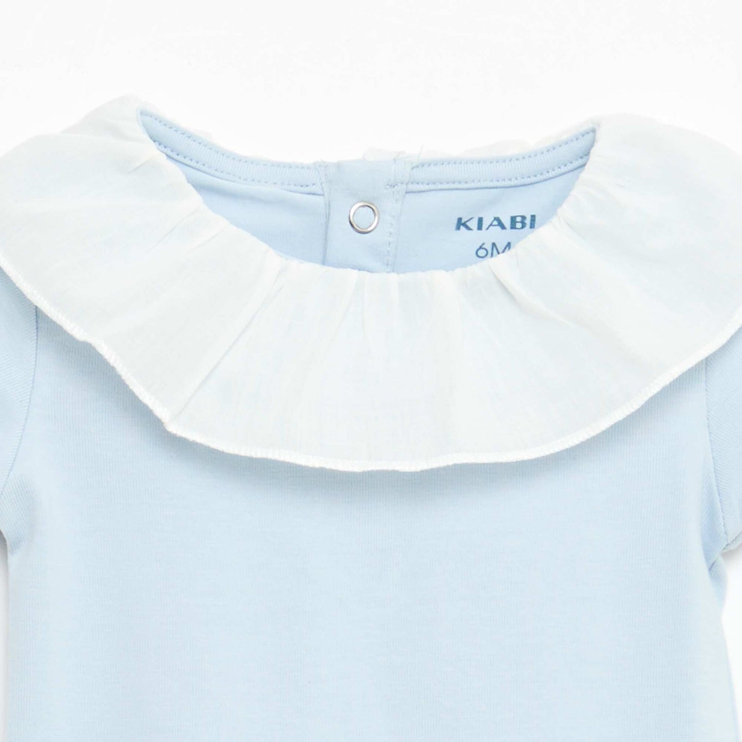 2-Piece Baby Bodysuit Set with Peter Pan Collar WHITE