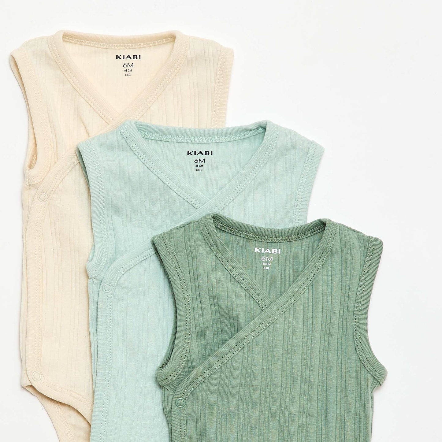 3-pack of ribbed bodysuits GREEN