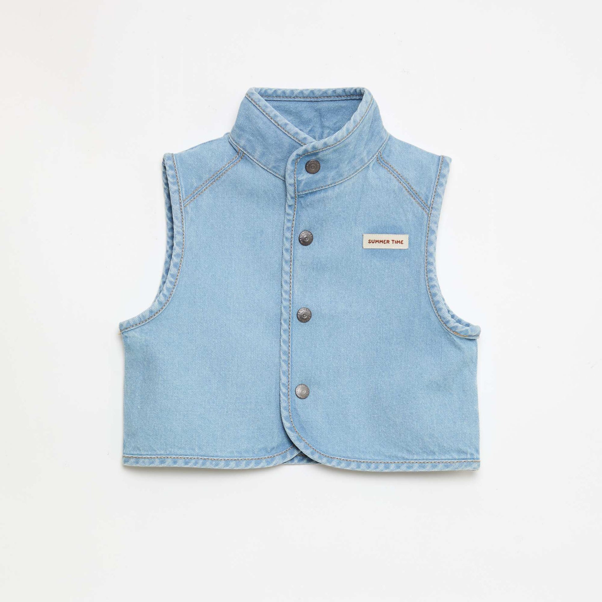 Sleeveless Denim Shirt in Cotton BLUE