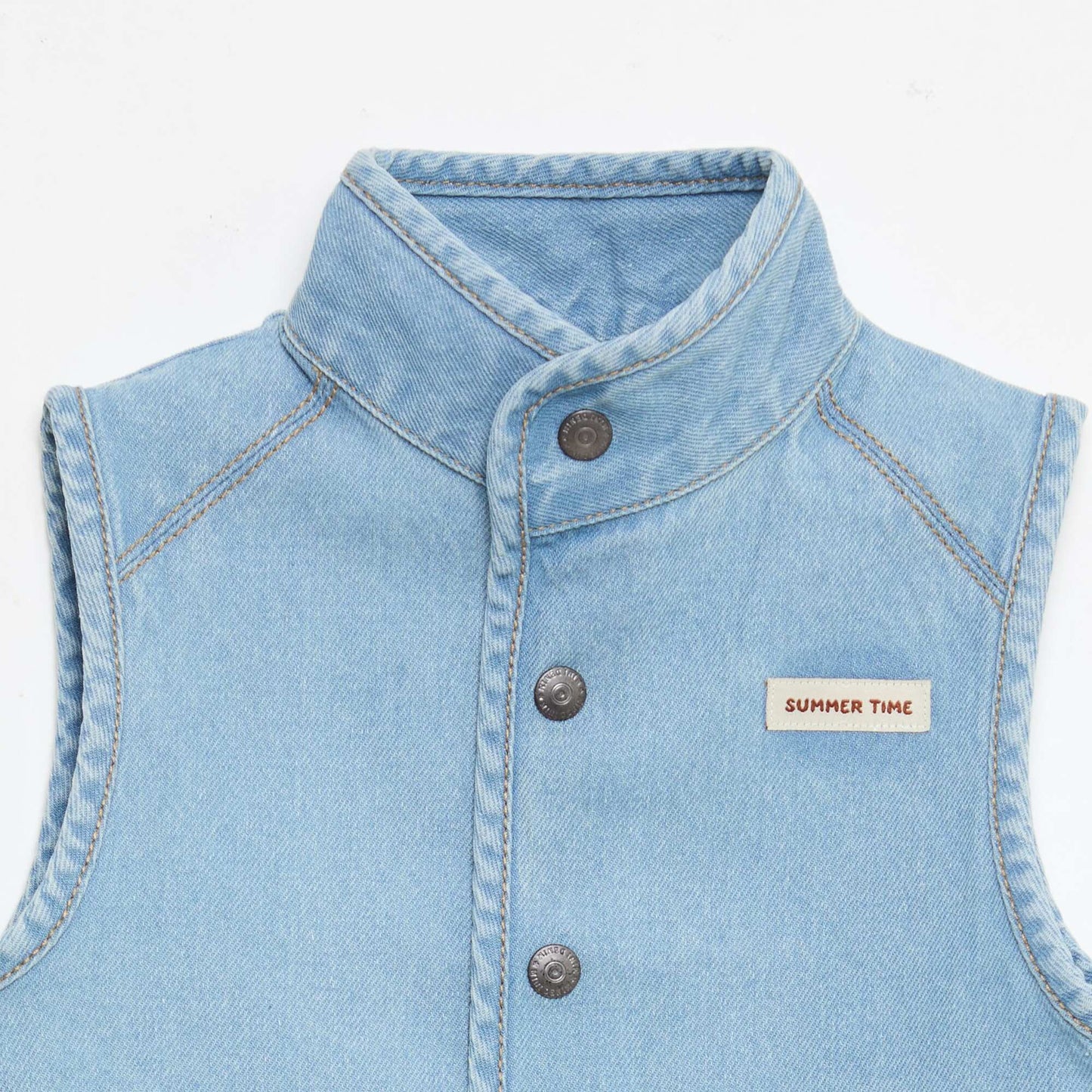 Sleeveless Denim Shirt in Cotton BLUE