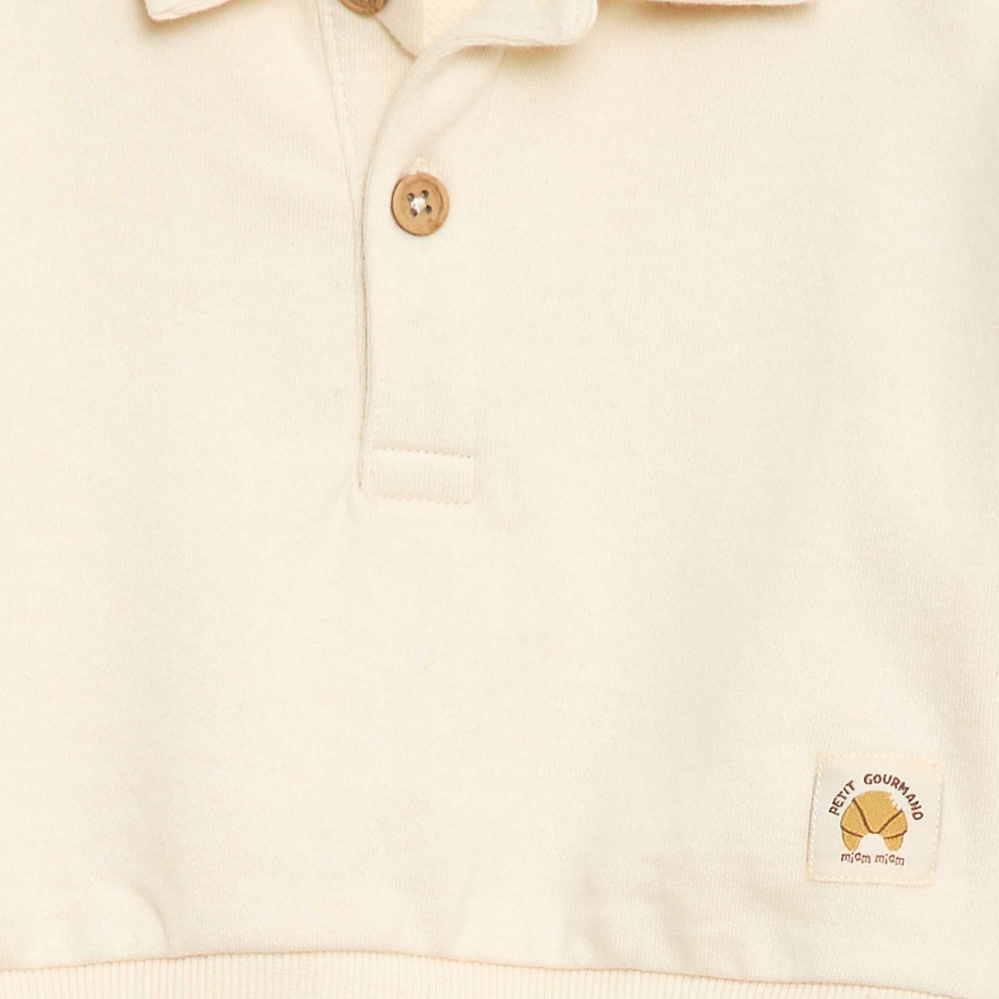 Striped Polo Collar Sweatshirt WHITE