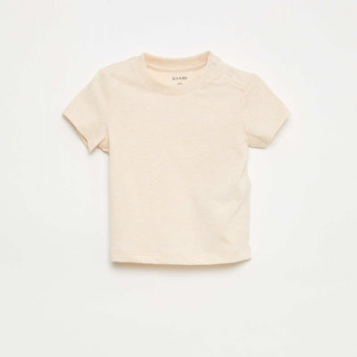 Plain Cotton Jersey T-shirt BEIGE