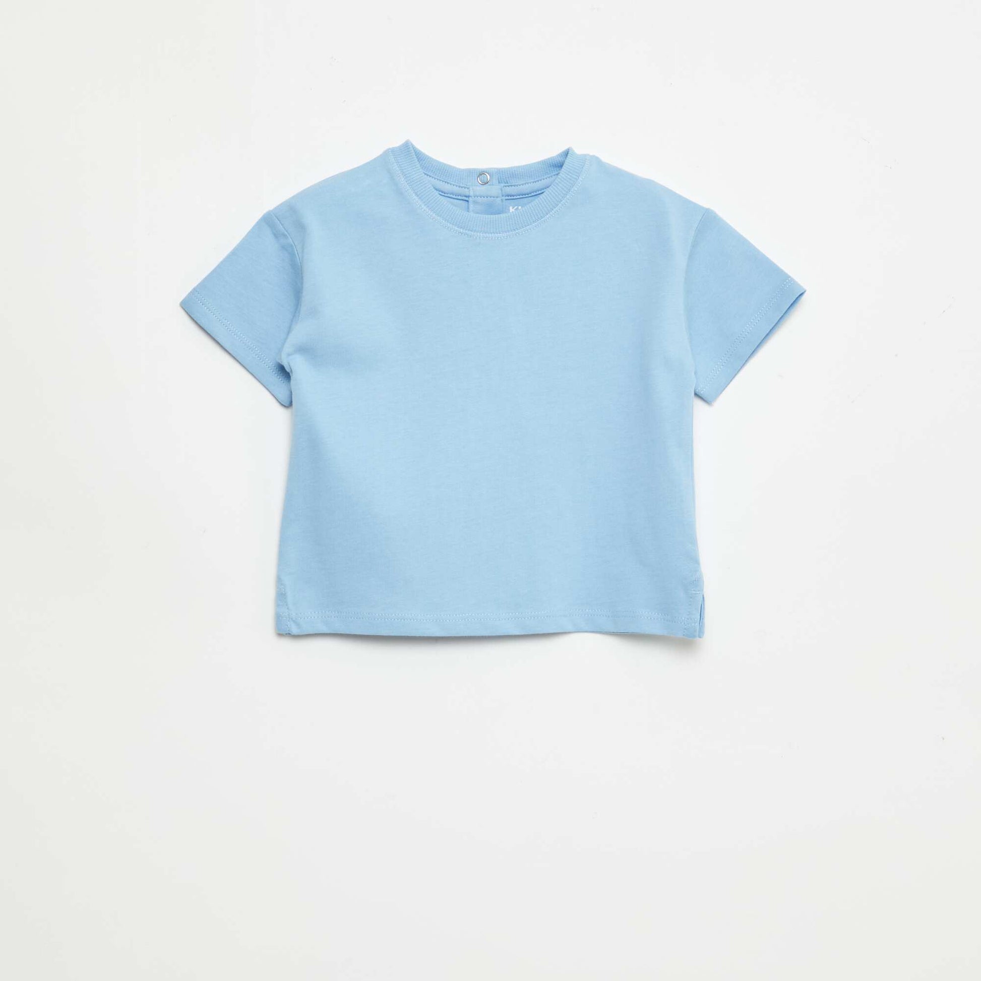Sleeveless Plain T-shirt BLUE