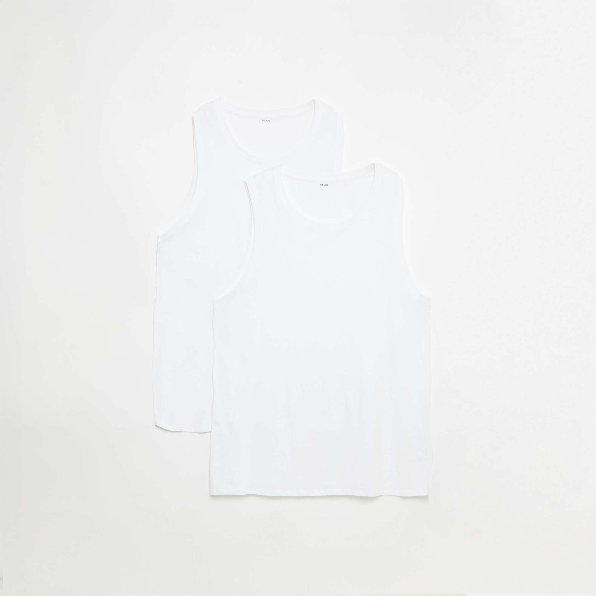 Jersey Knit Tank Top Set - 2 Pack WHITE