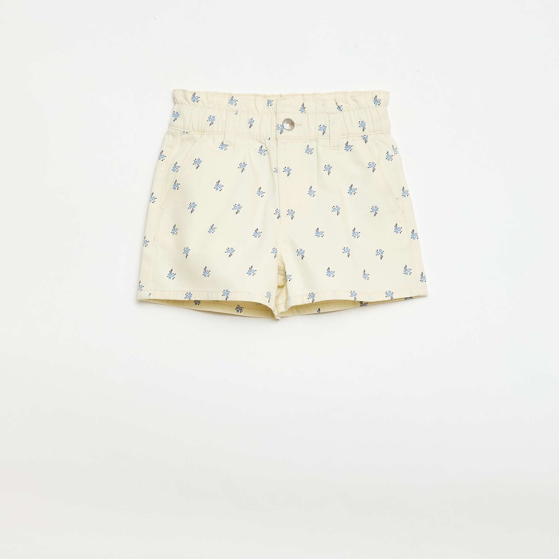 All-Over Print Cotton Shorts BEIGE