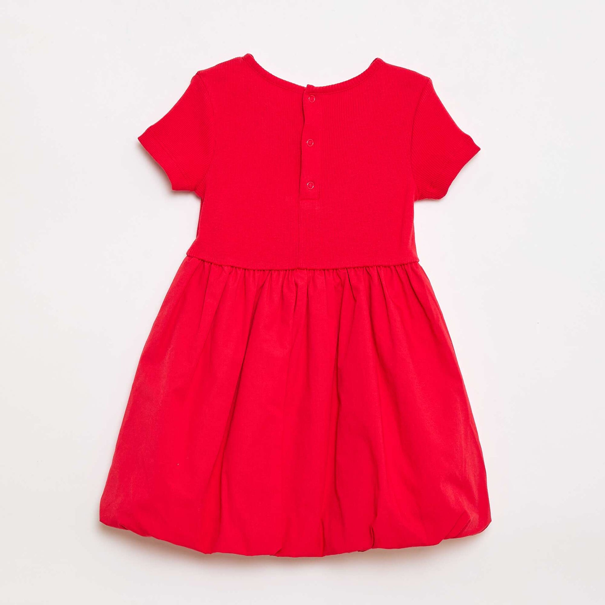Short-Sleeve Bubble Dress RED