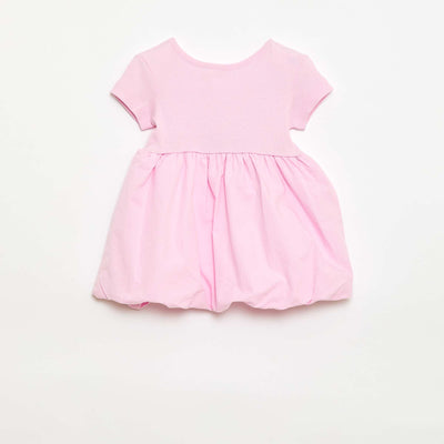 Short-Sleeve Bubble Dress PINK