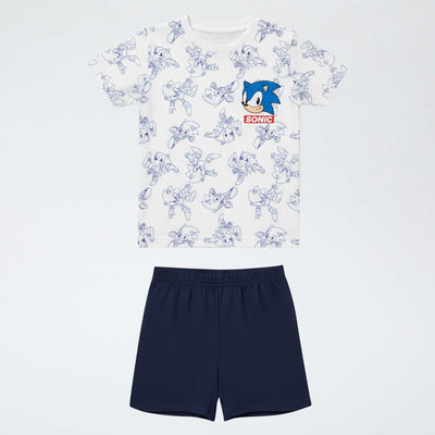 Sonic Cotton Pajama Set WHITE