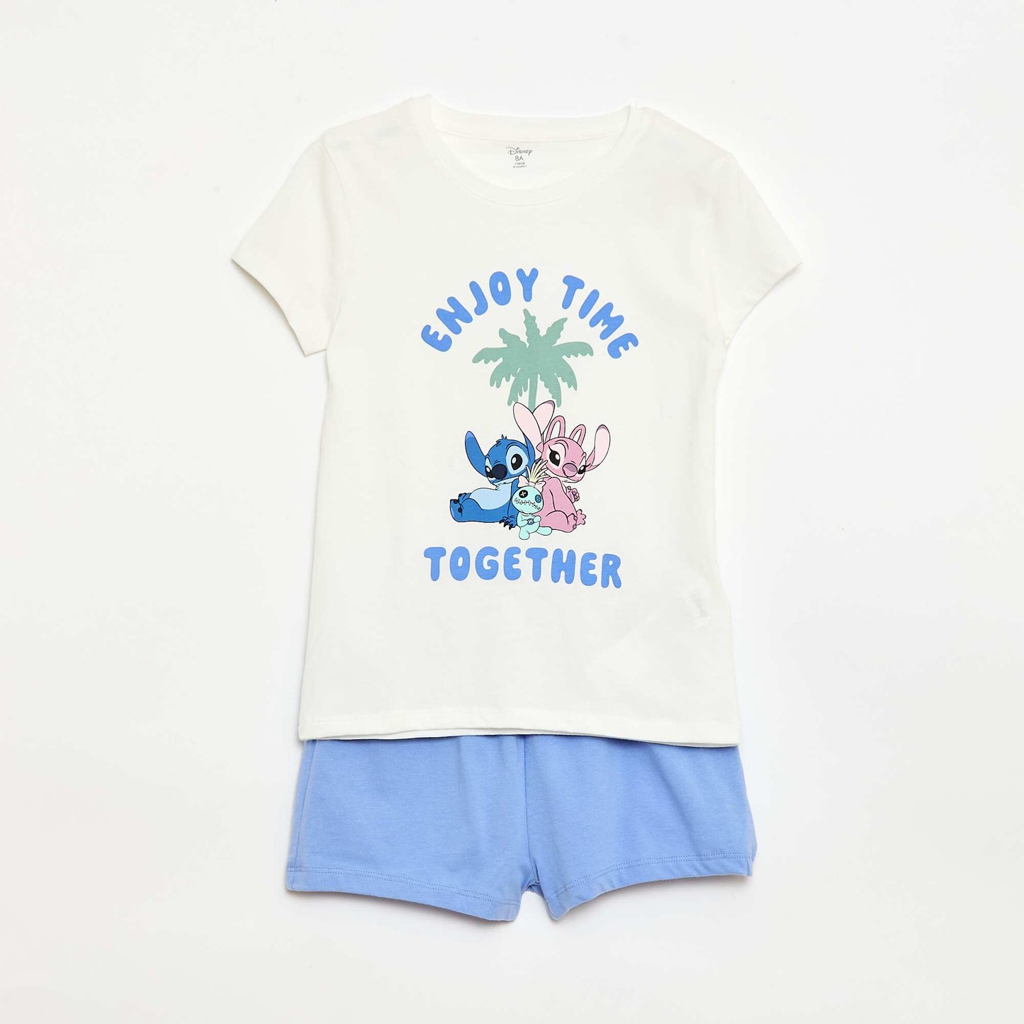 'Disney' 2-Piece Pajama Set: Shorts + T-shirt WHITE
