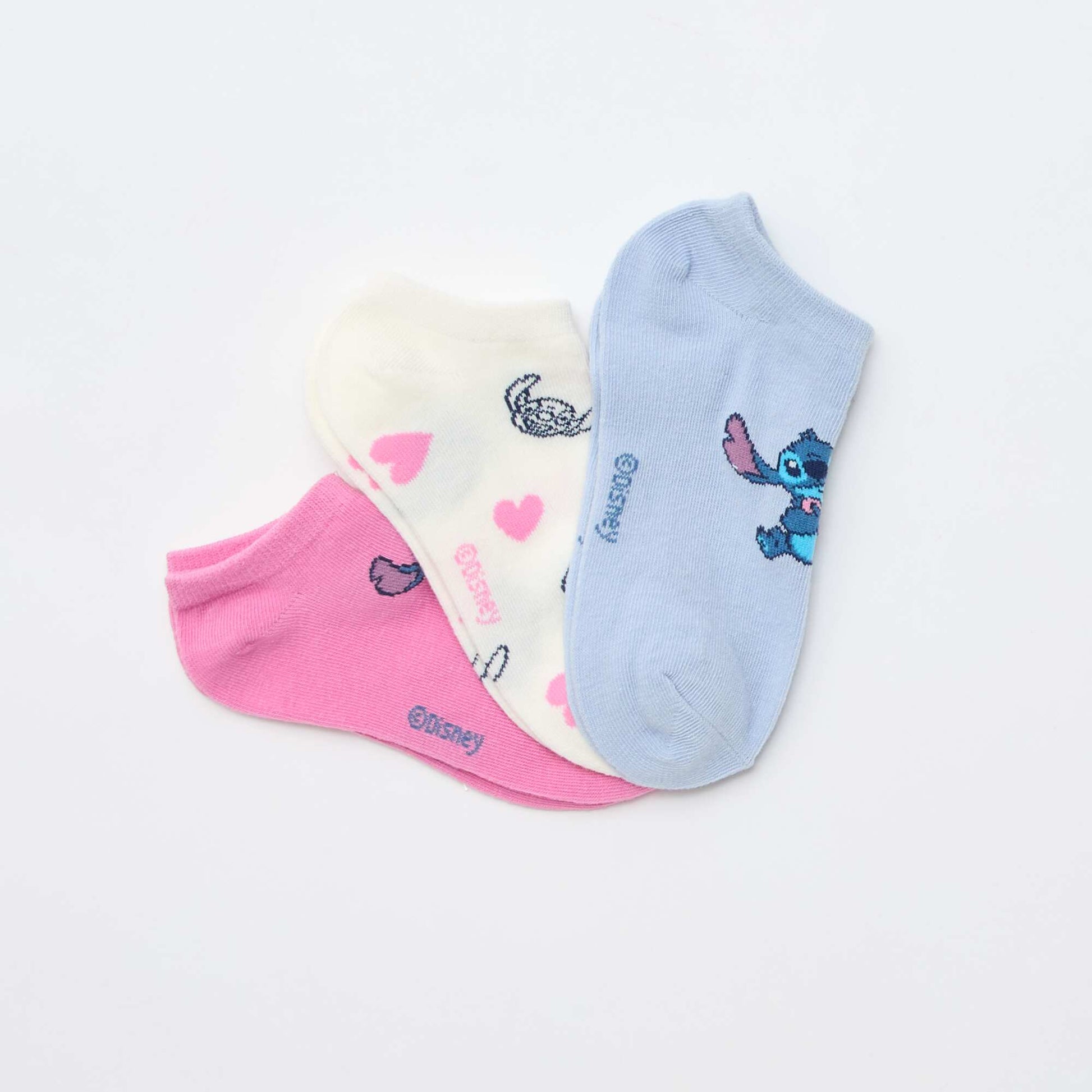 Pack of 3 'Disney' No-Show Socks PINK