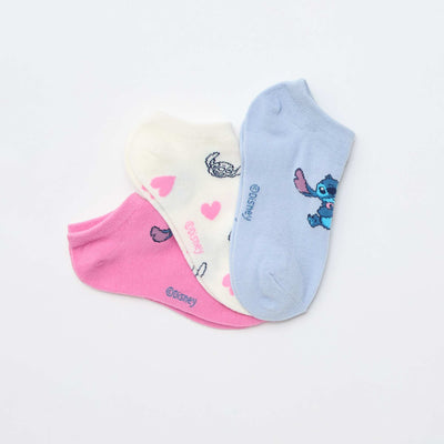 Pack of 3 'Disney' No-Show Socks PINK