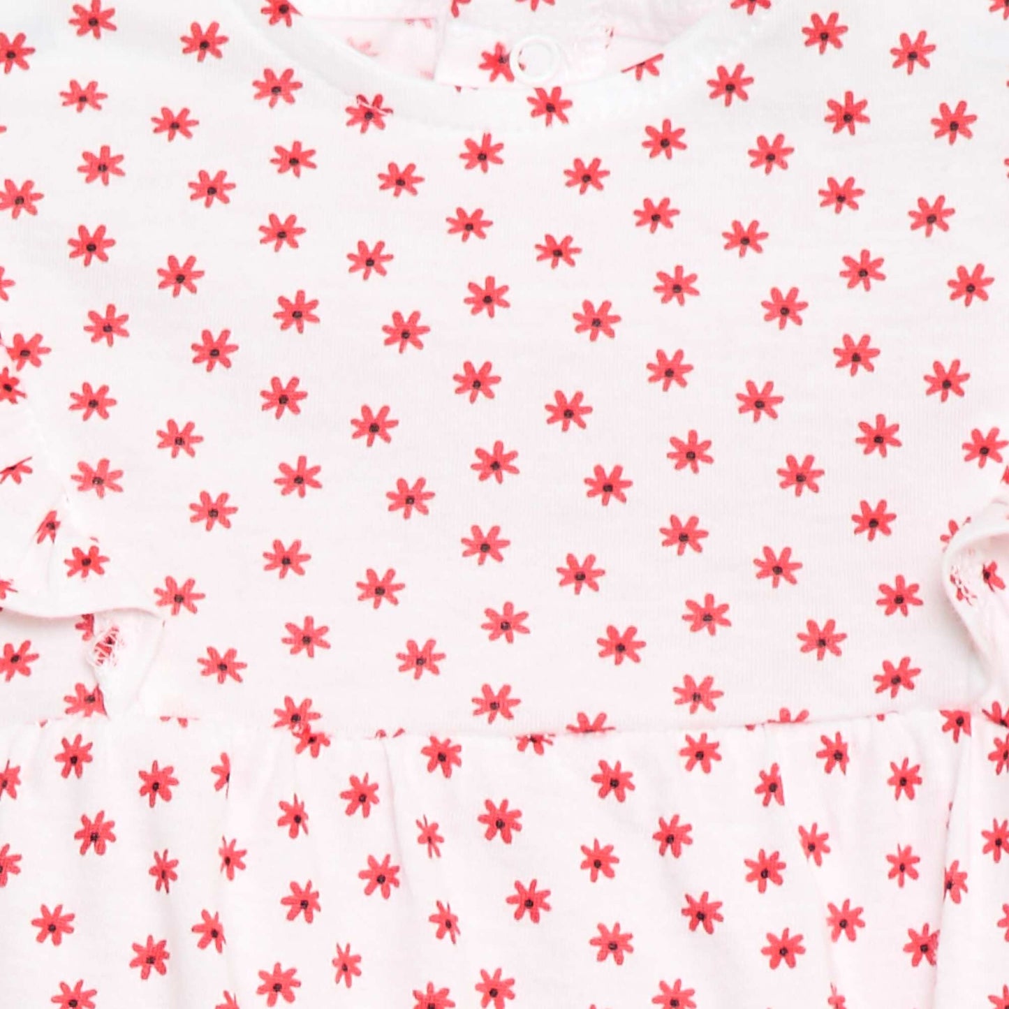 Printed cotton jersey romper RED