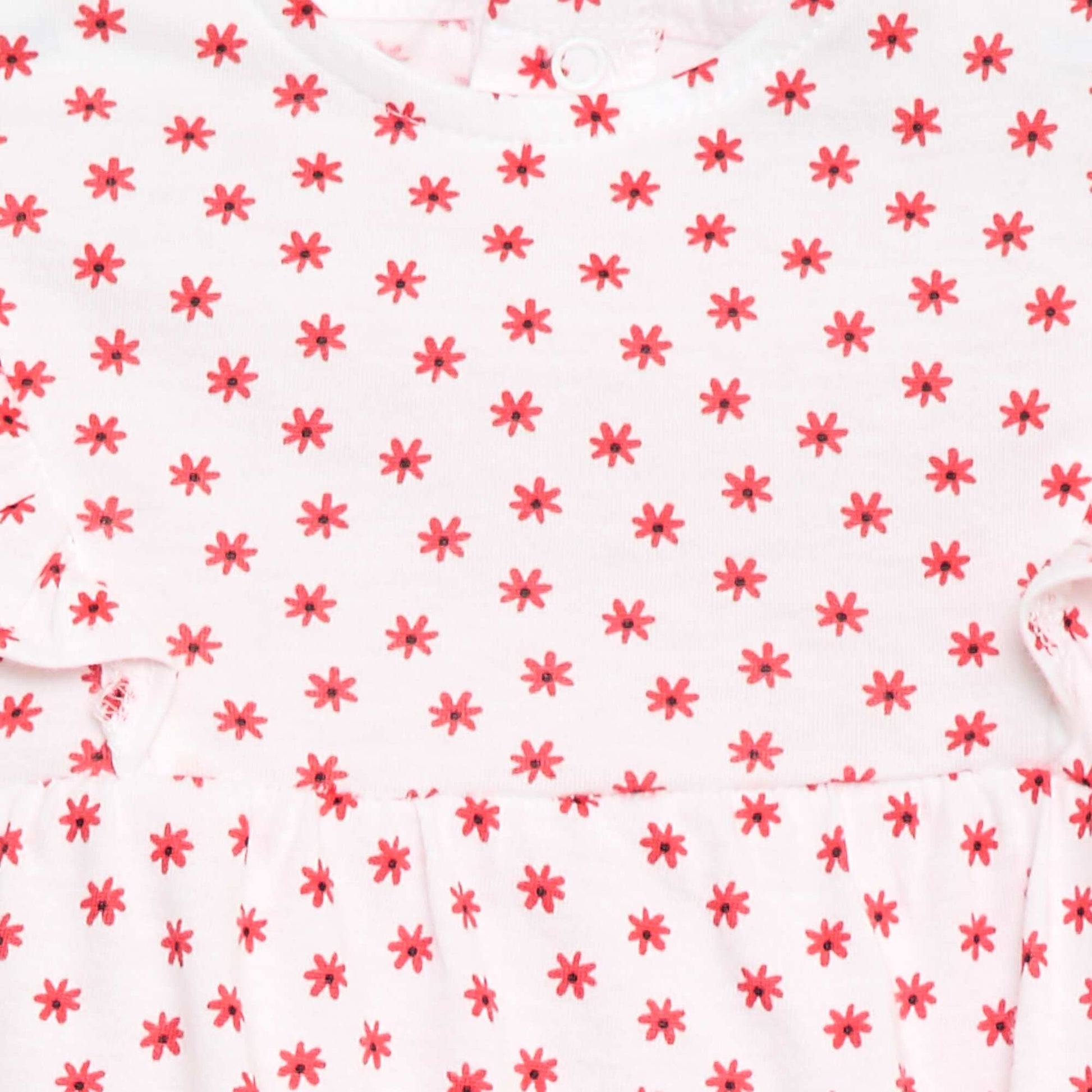 Printed cotton jersey romper RED