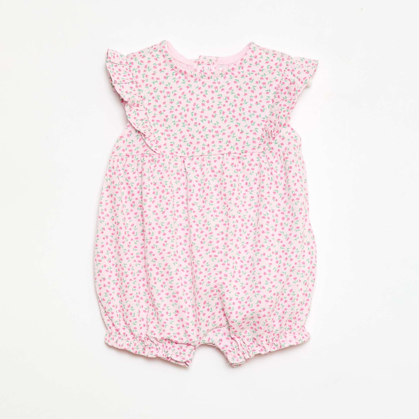Printed cotton jersey romper PINK
