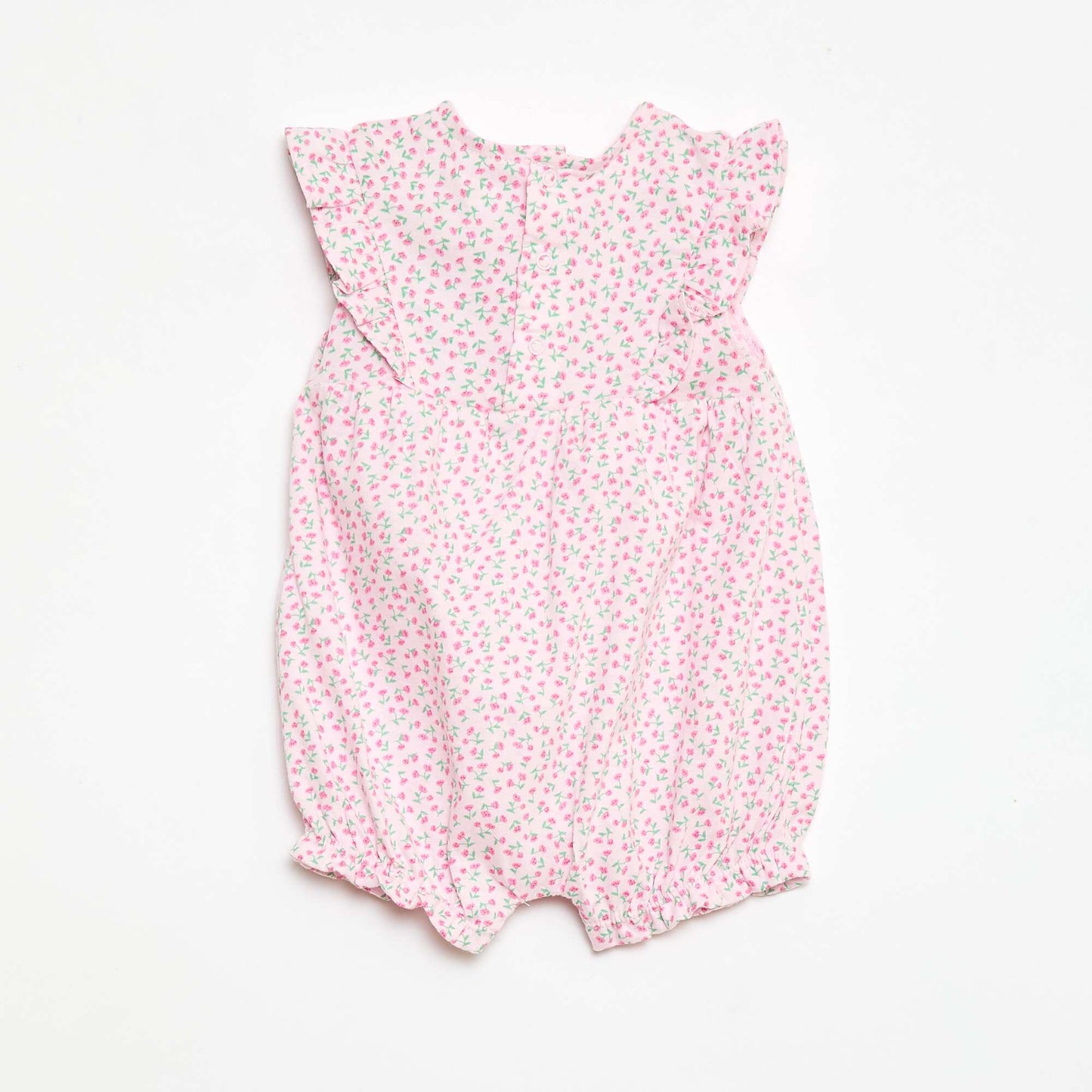 Printed cotton jersey romper PINK