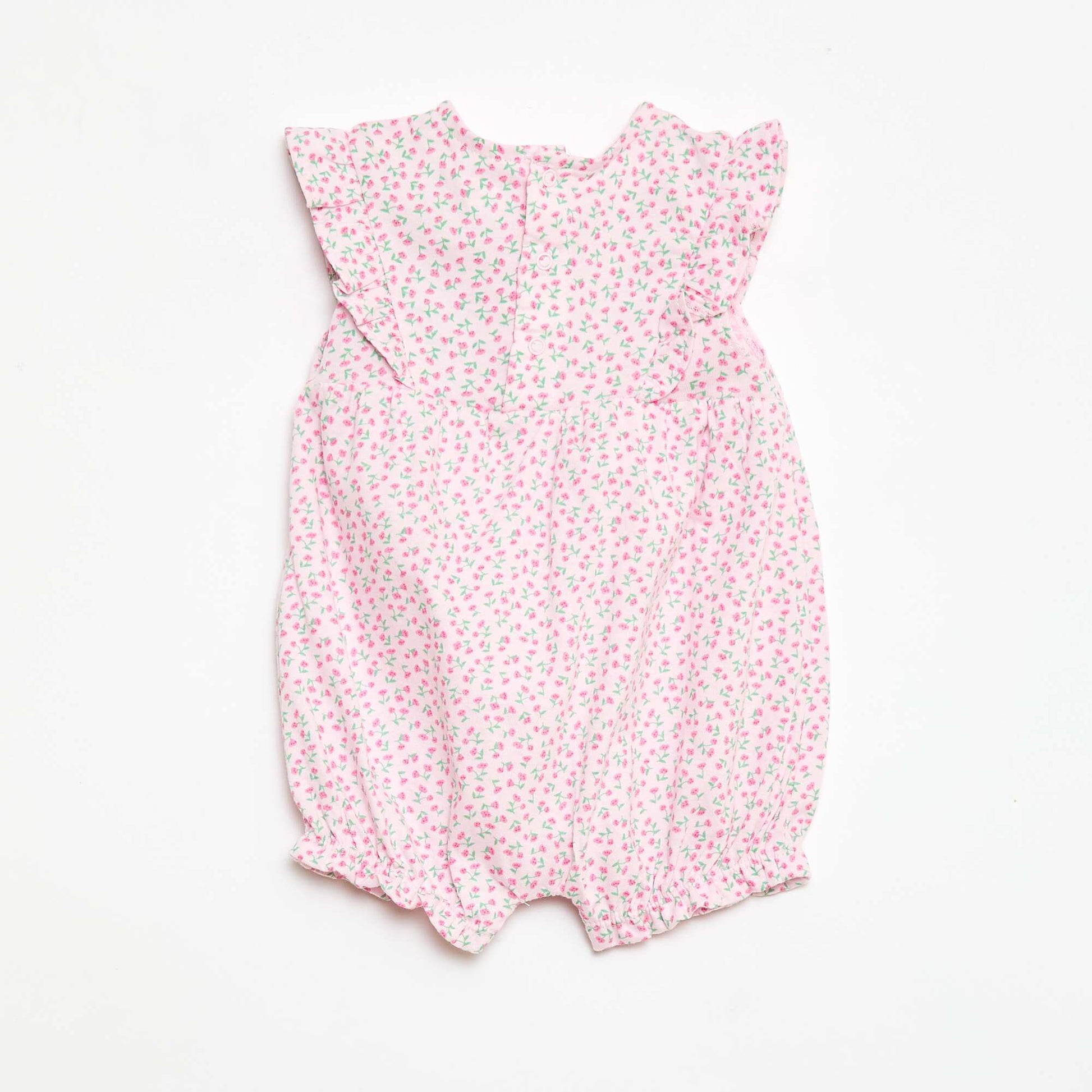 Printed cotton jersey romper PINK